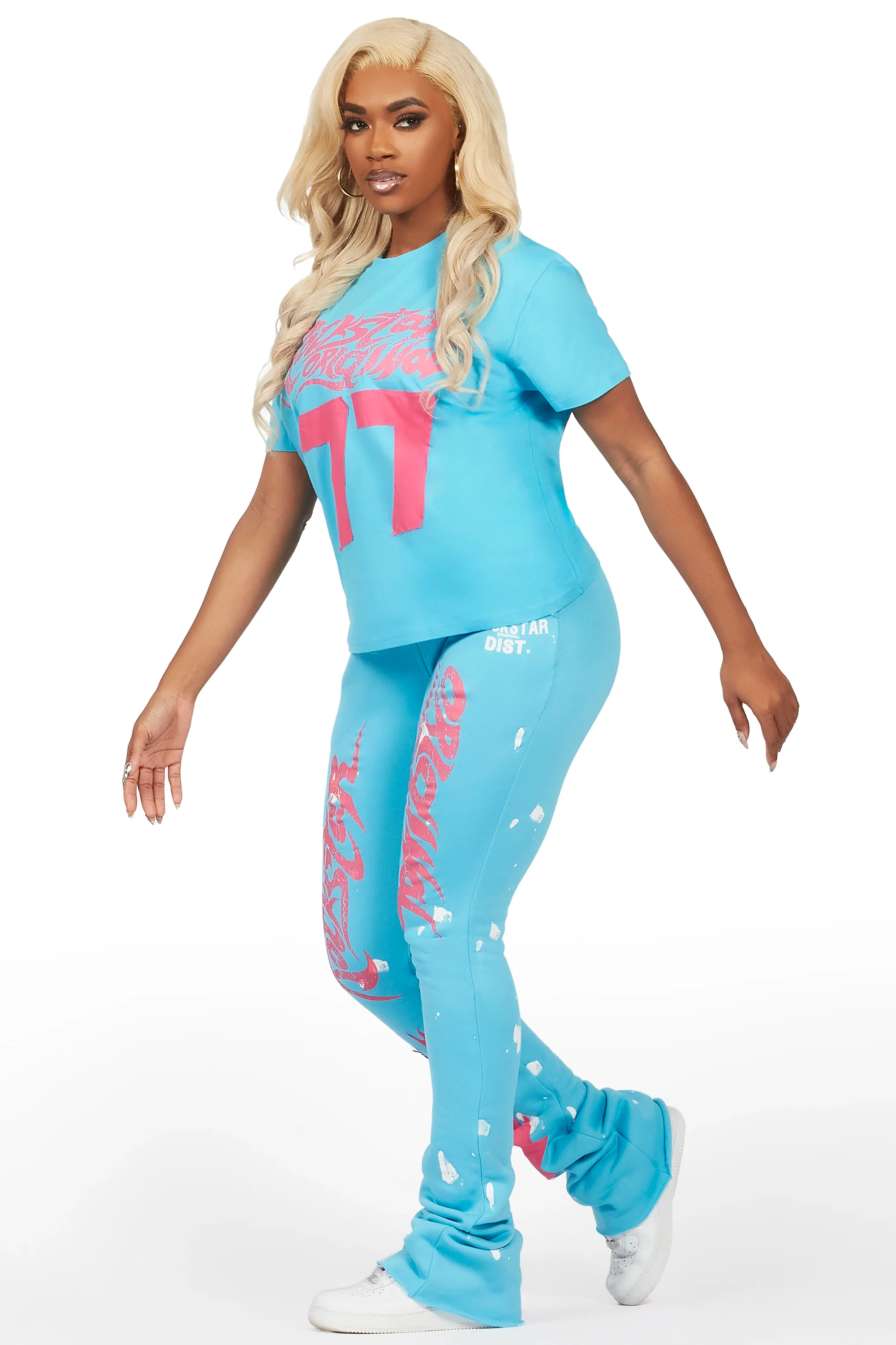 Tayonna Blue T-Shirt Trackset - Image 4