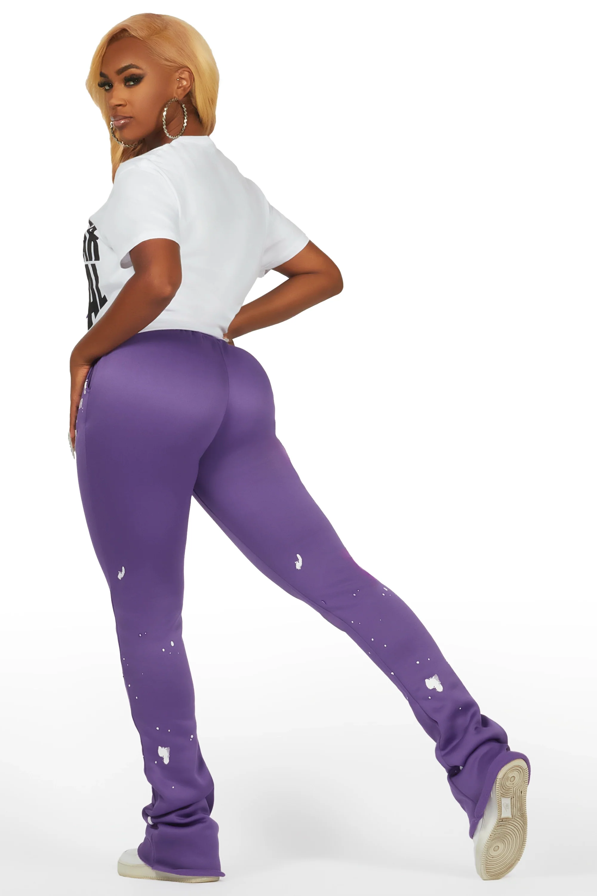 Danaysa White/Purple T-Shirt Trackset - Image 5