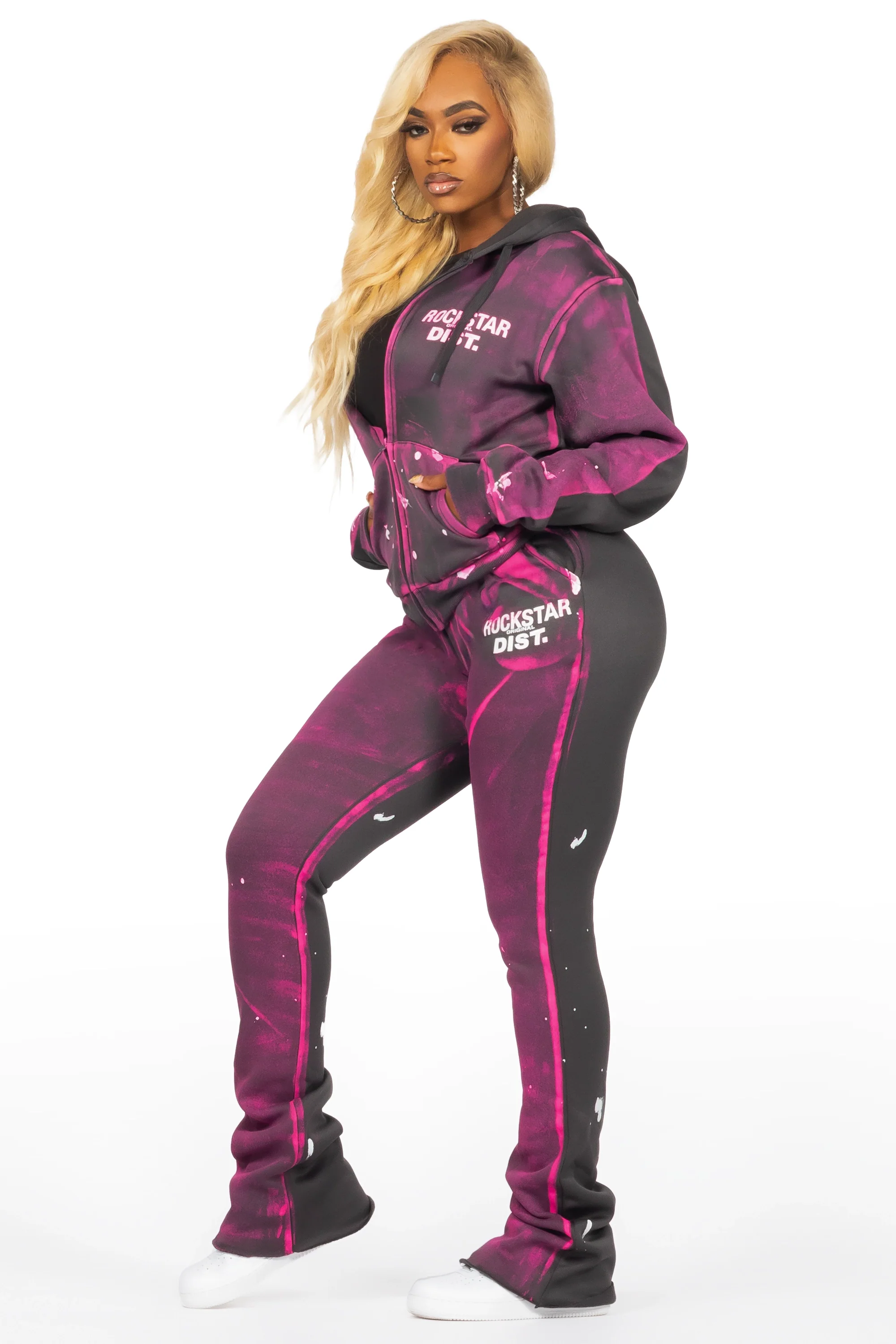 Martina Dark Grey Zip Up Super Stacked Trackset - Image 5