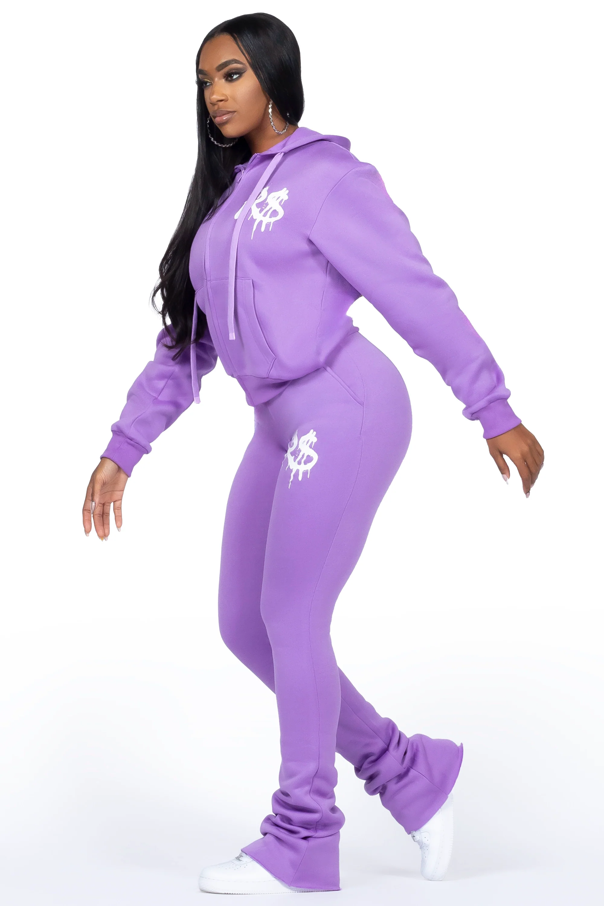 Passion Purple Zip Up Super Stacked Trackset - Image 4