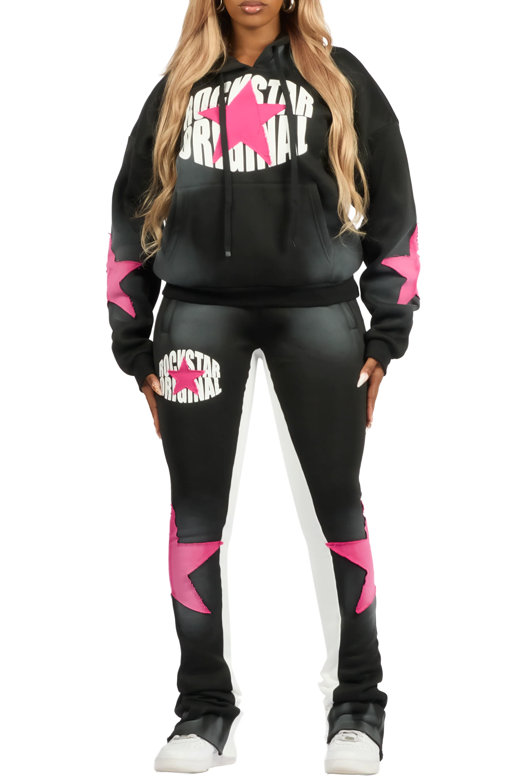 Kaliyah Black/Pink Super Stacked Trackset - Image 7