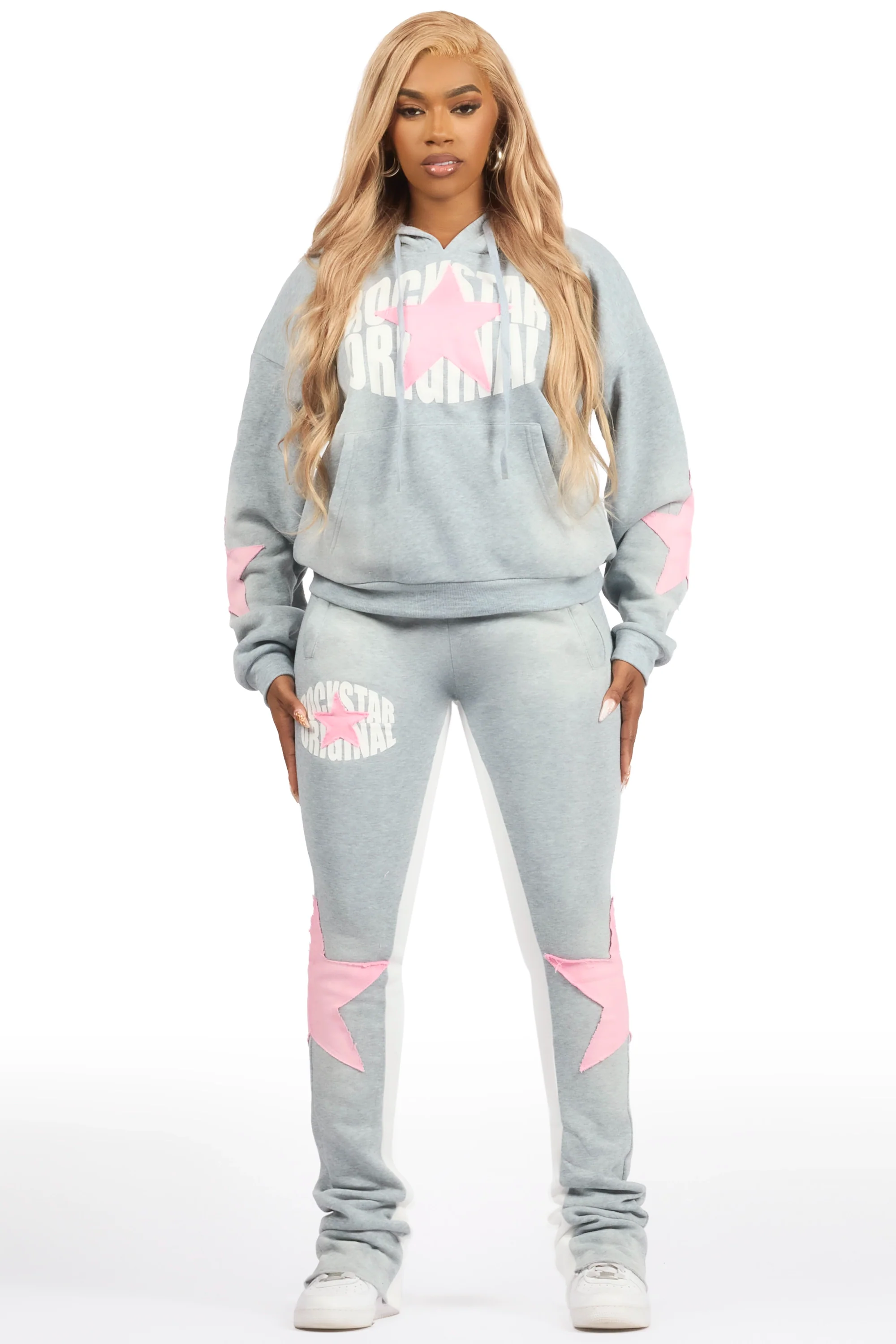 Kaliyah Heather Grey Super Stacked Trackset - Image 3