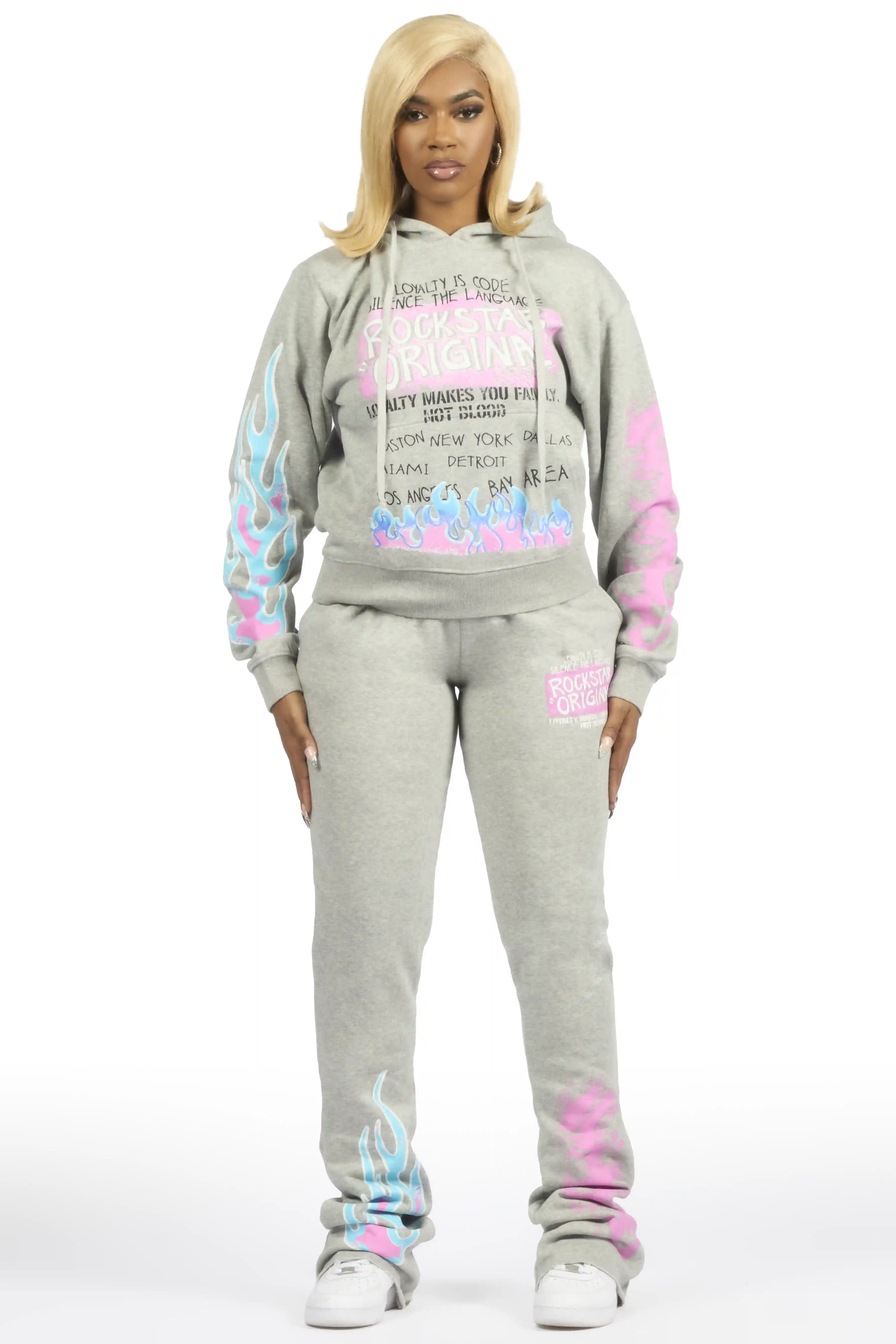 Marcey Heather Grey Super Stacked Track Set - Image 2
