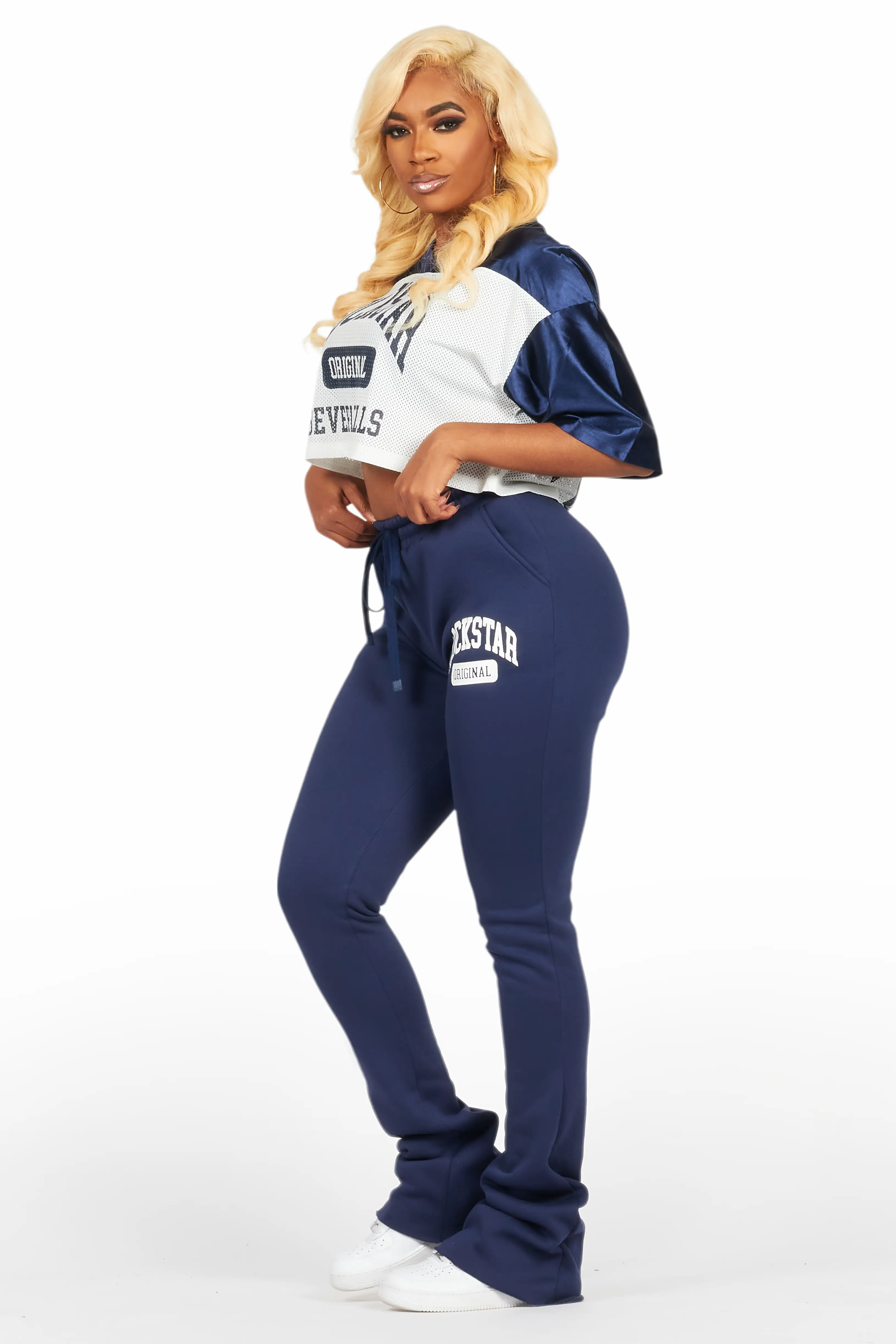Tamarra Navy/White Jersey Trackset - Image 4