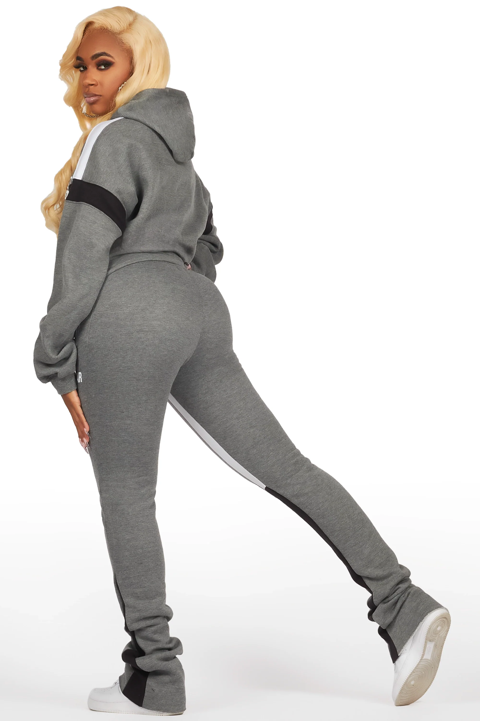 Dashanna Heather Grey Super Stacked Trackset - Image 5