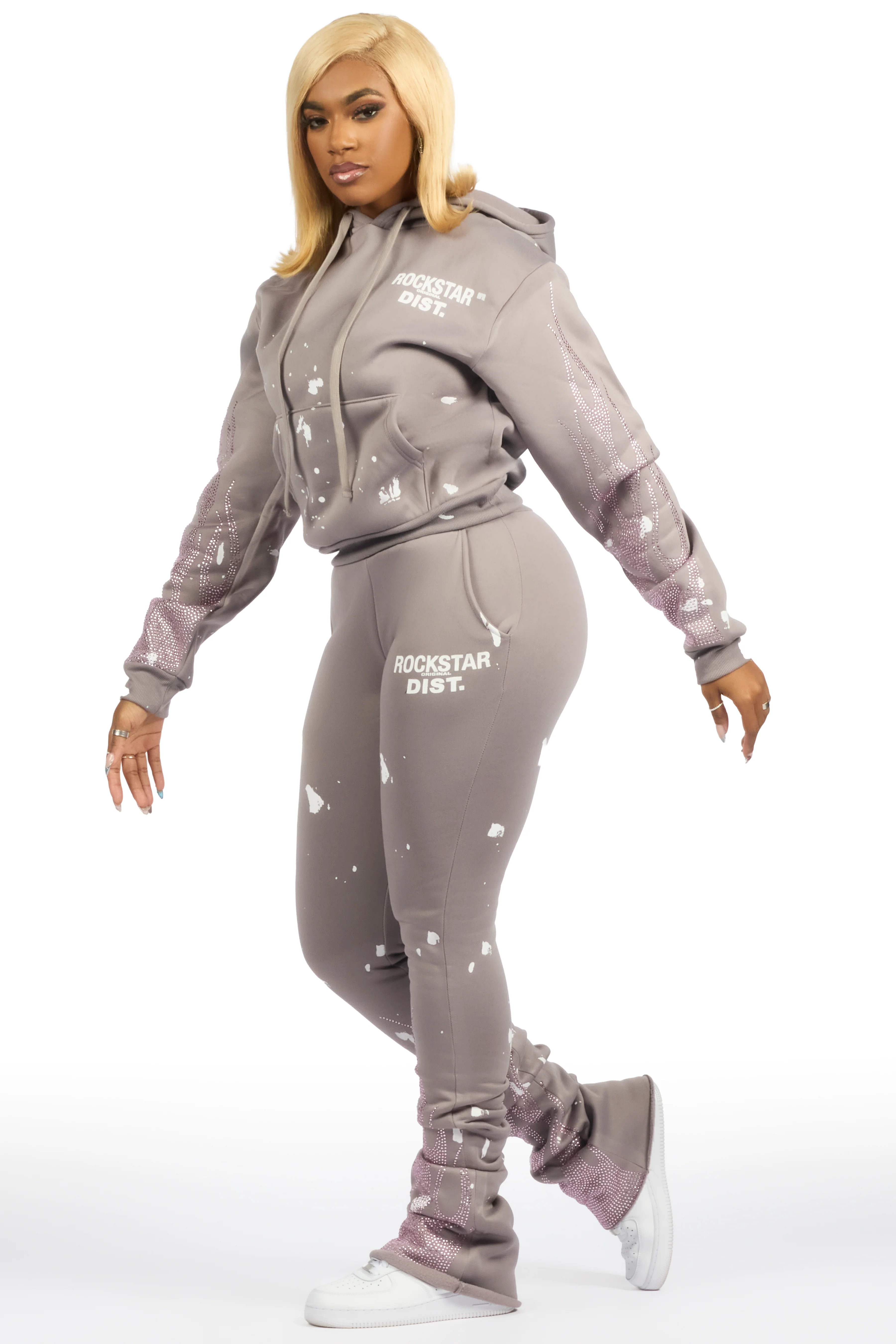 Sunna Grey Rhinestone Super Stacked Trackset - Image 4