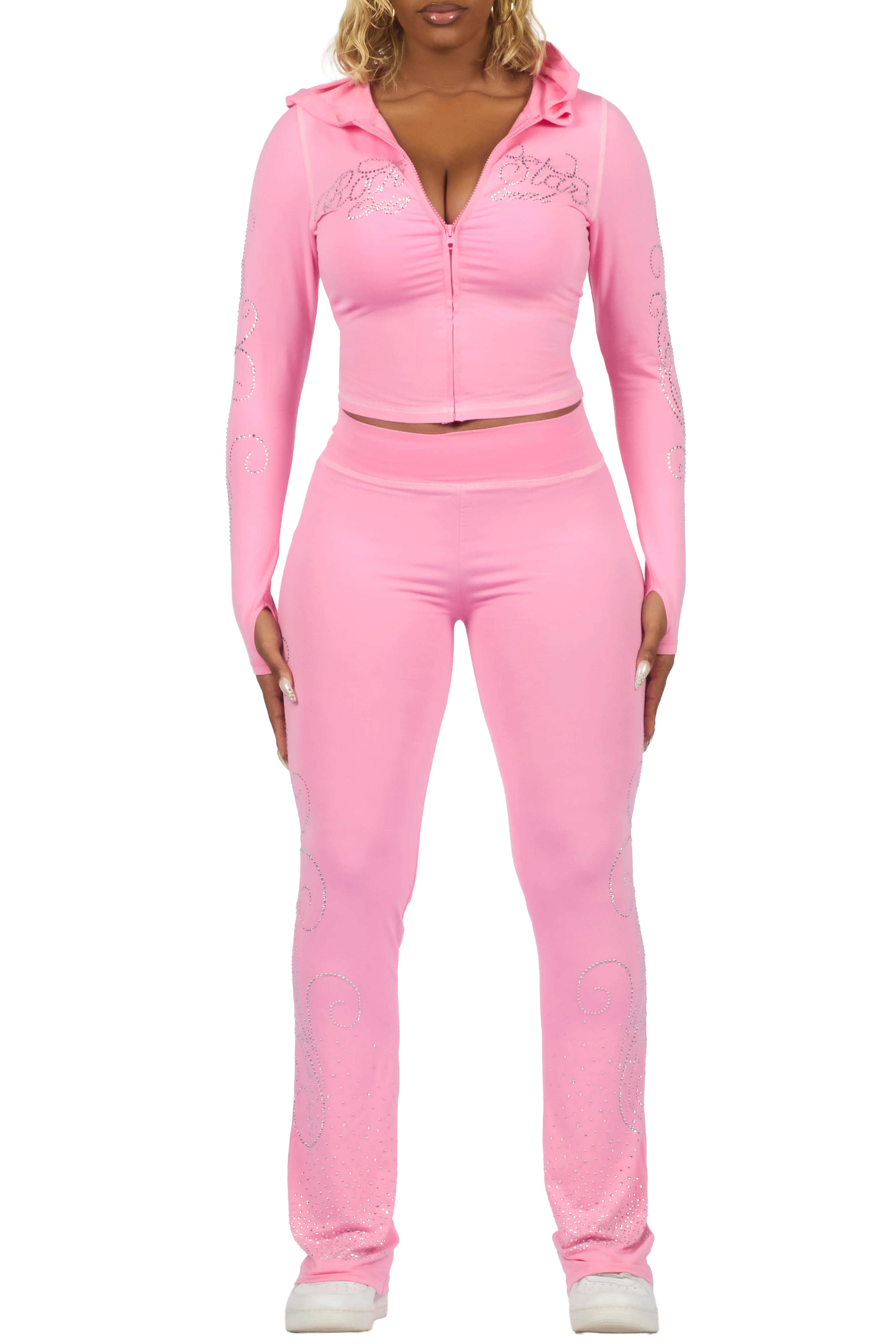 Joella Pink Rhinestone Lounge Trackset - Image 7