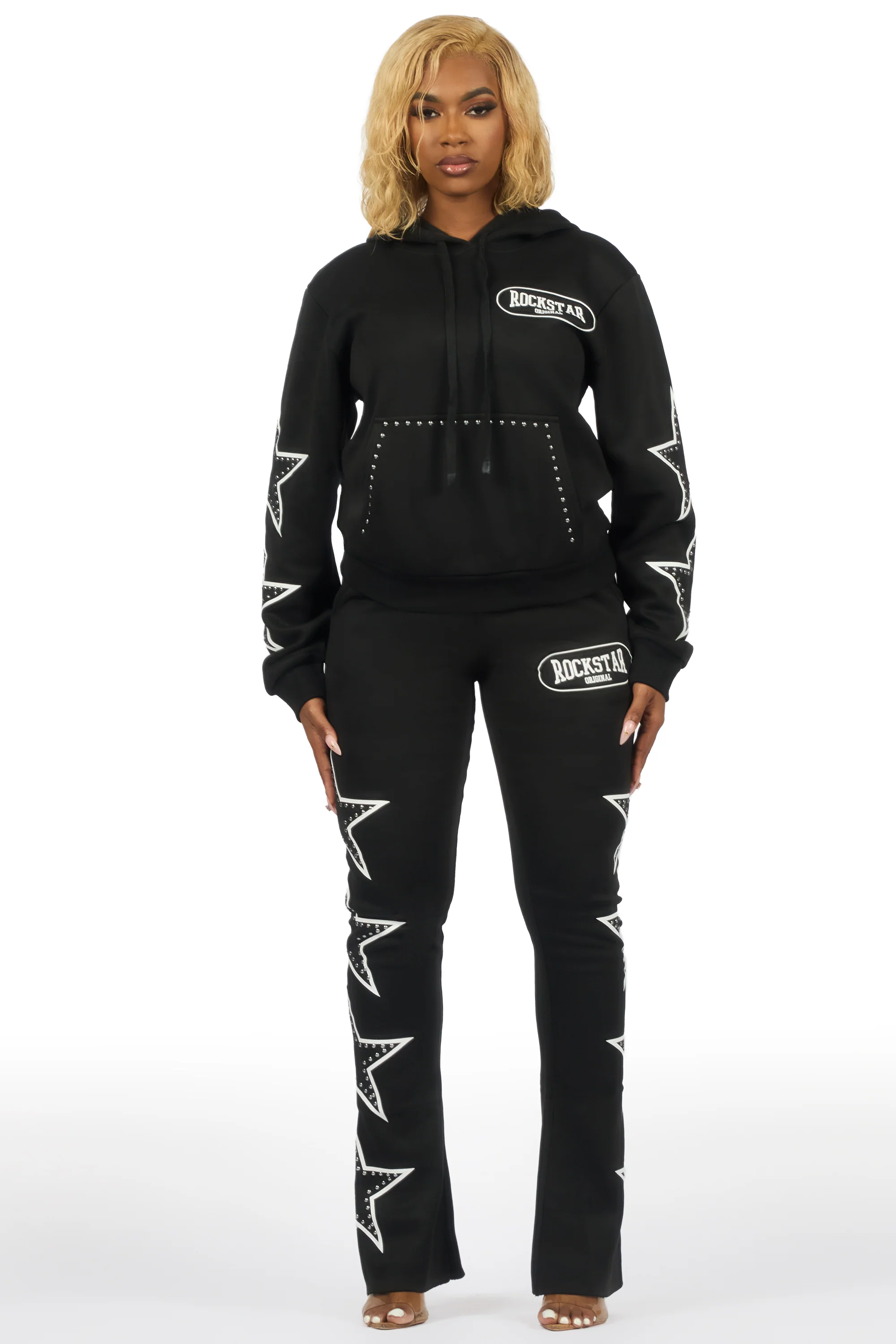 Alexius Black Rhinestone Stacked Track Set - Image 4