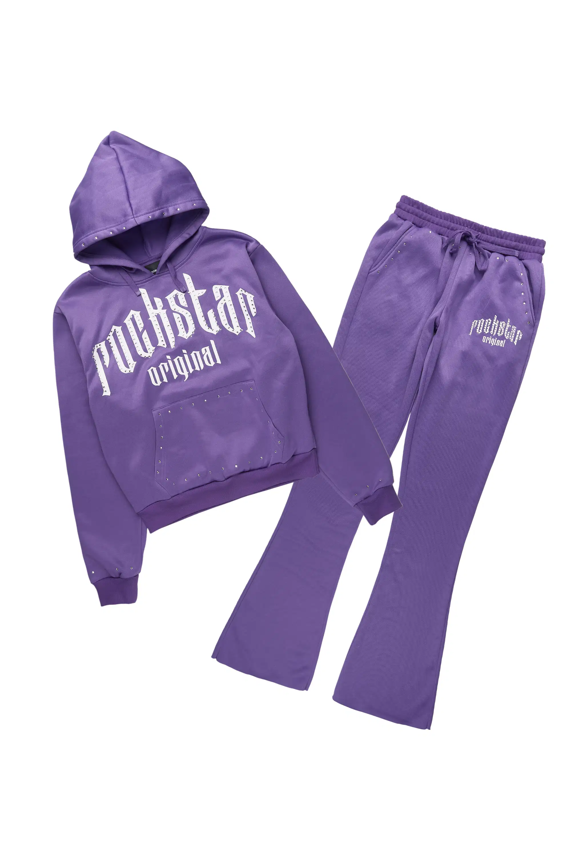 Sherris Purple Studded Stacked Track Set - Image 2