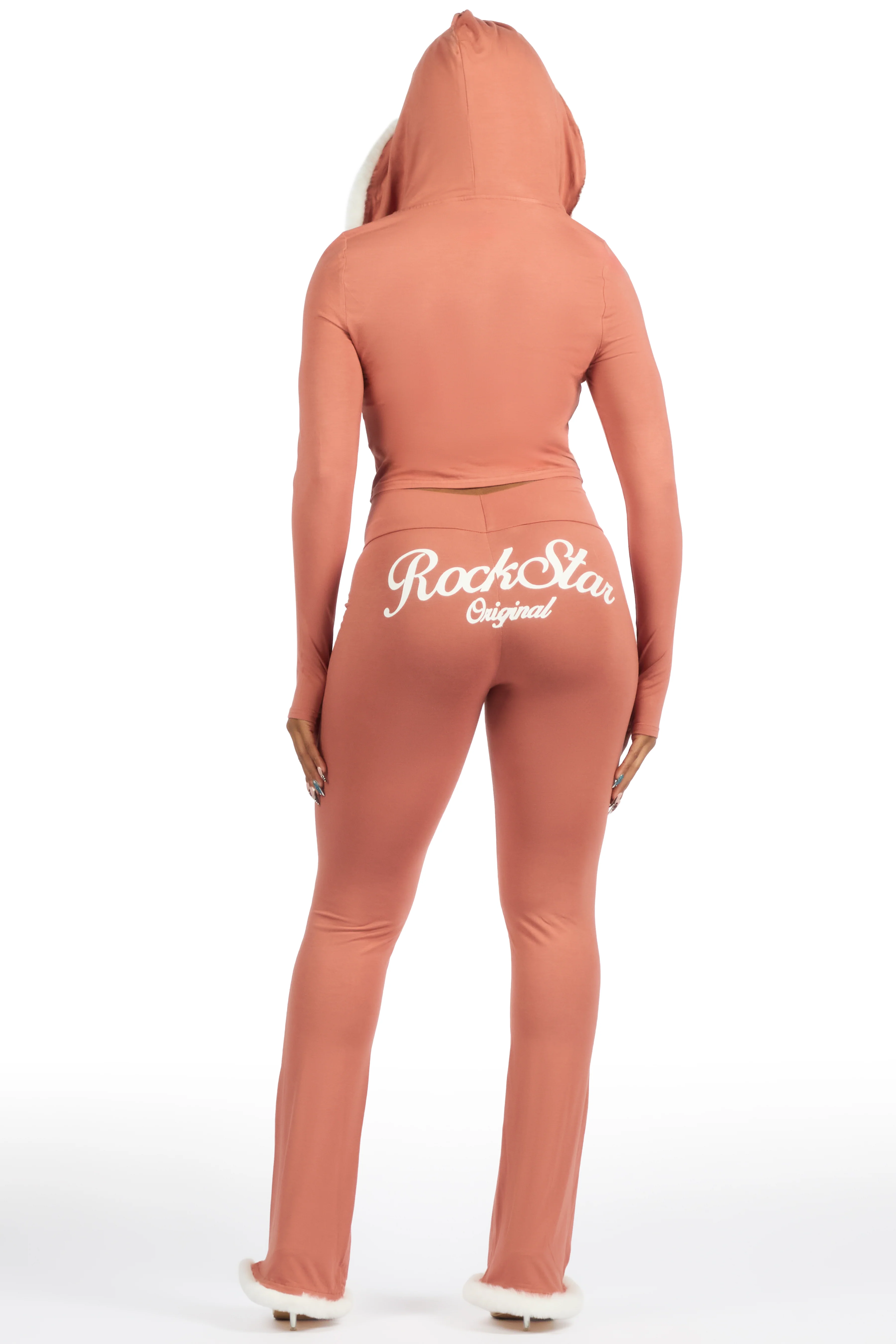 Metrie Mocha Lounge Track Set With Fur Trim - Image 7