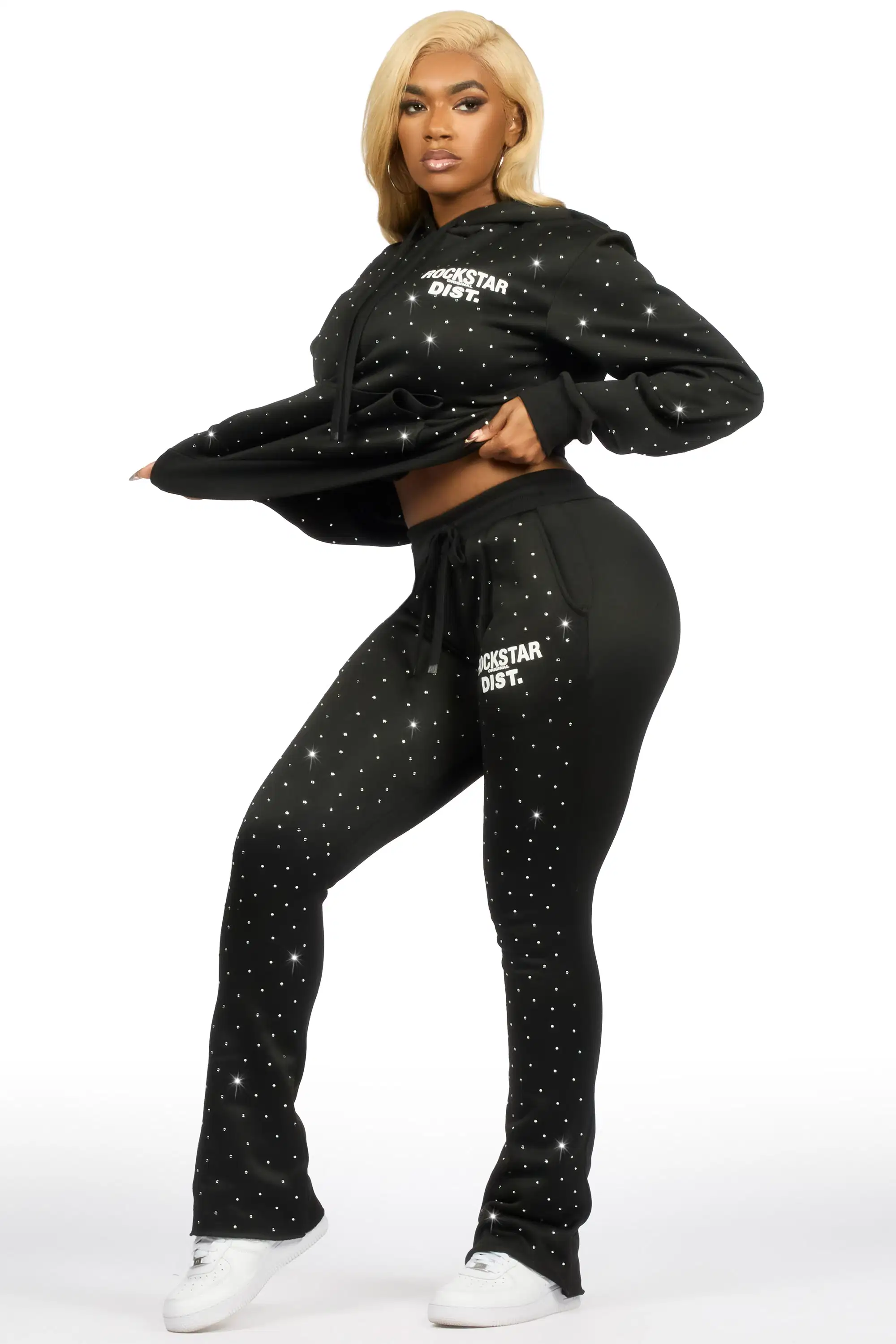 Shamoney Black Rhinestone Stacked Track Set - Image 5