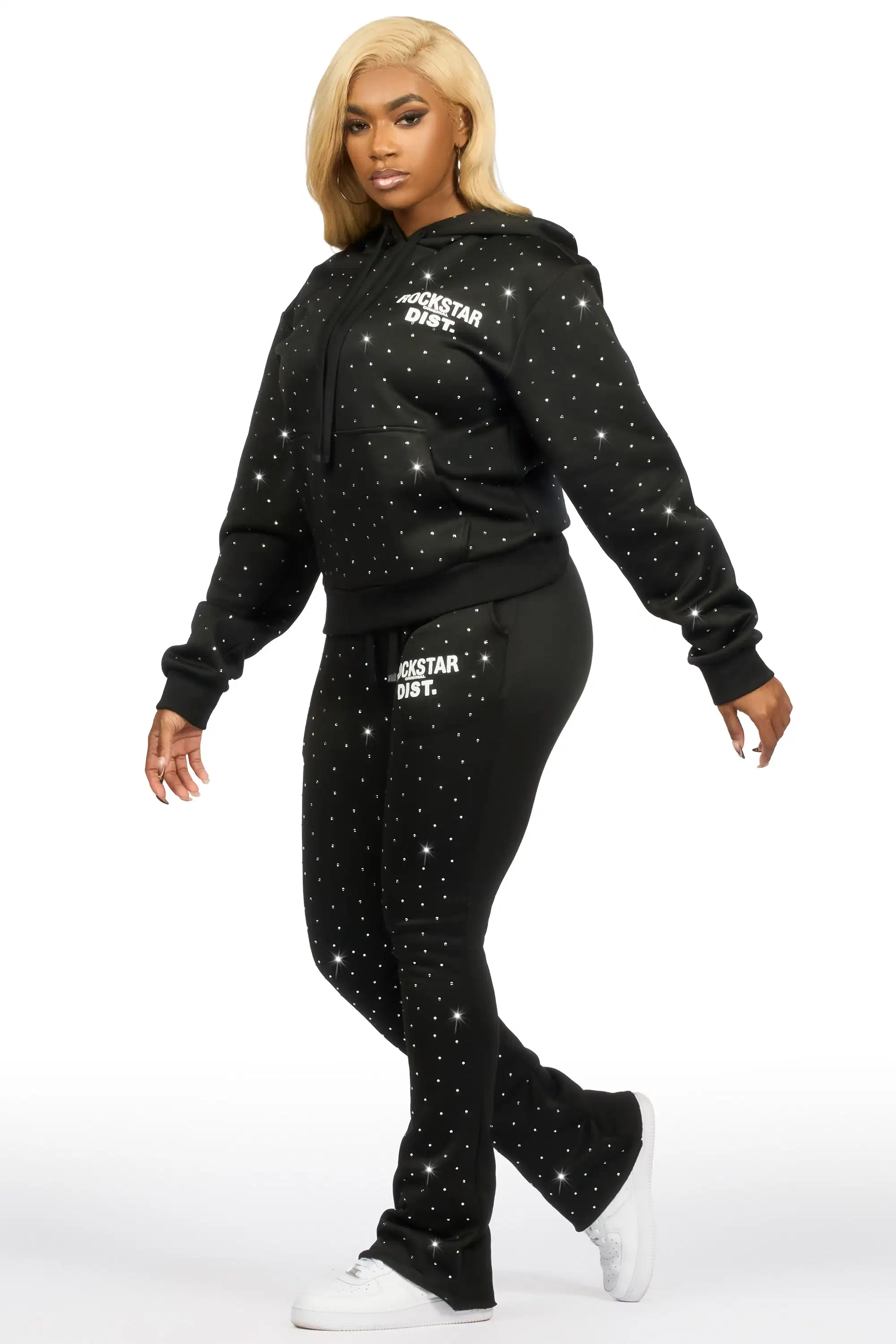 Shamoney Black Rhinestone Stacked Track Set - Image 6