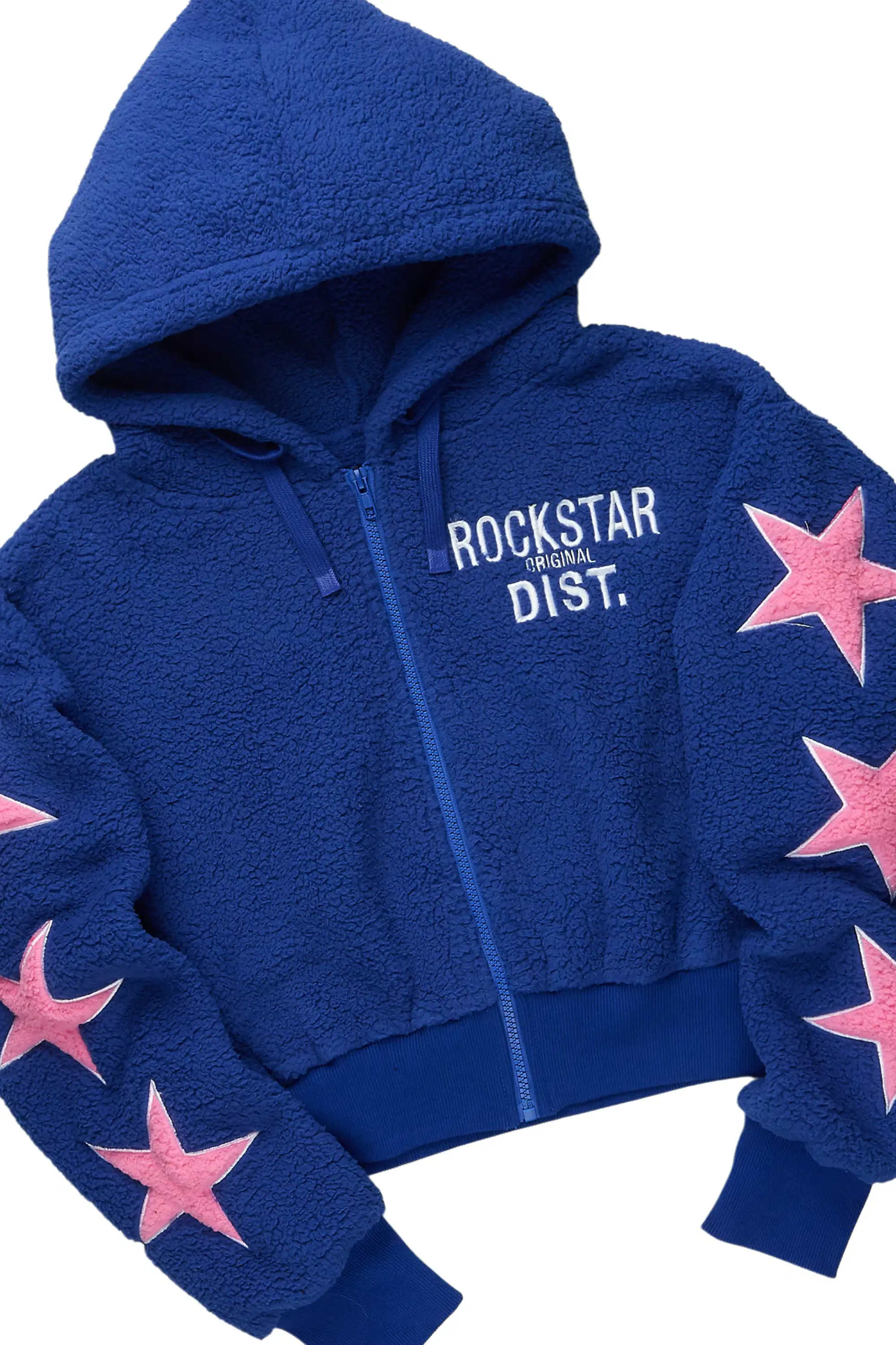 Dainisha Navy Sherpa Zip Up Stacked Track Set - Image 7