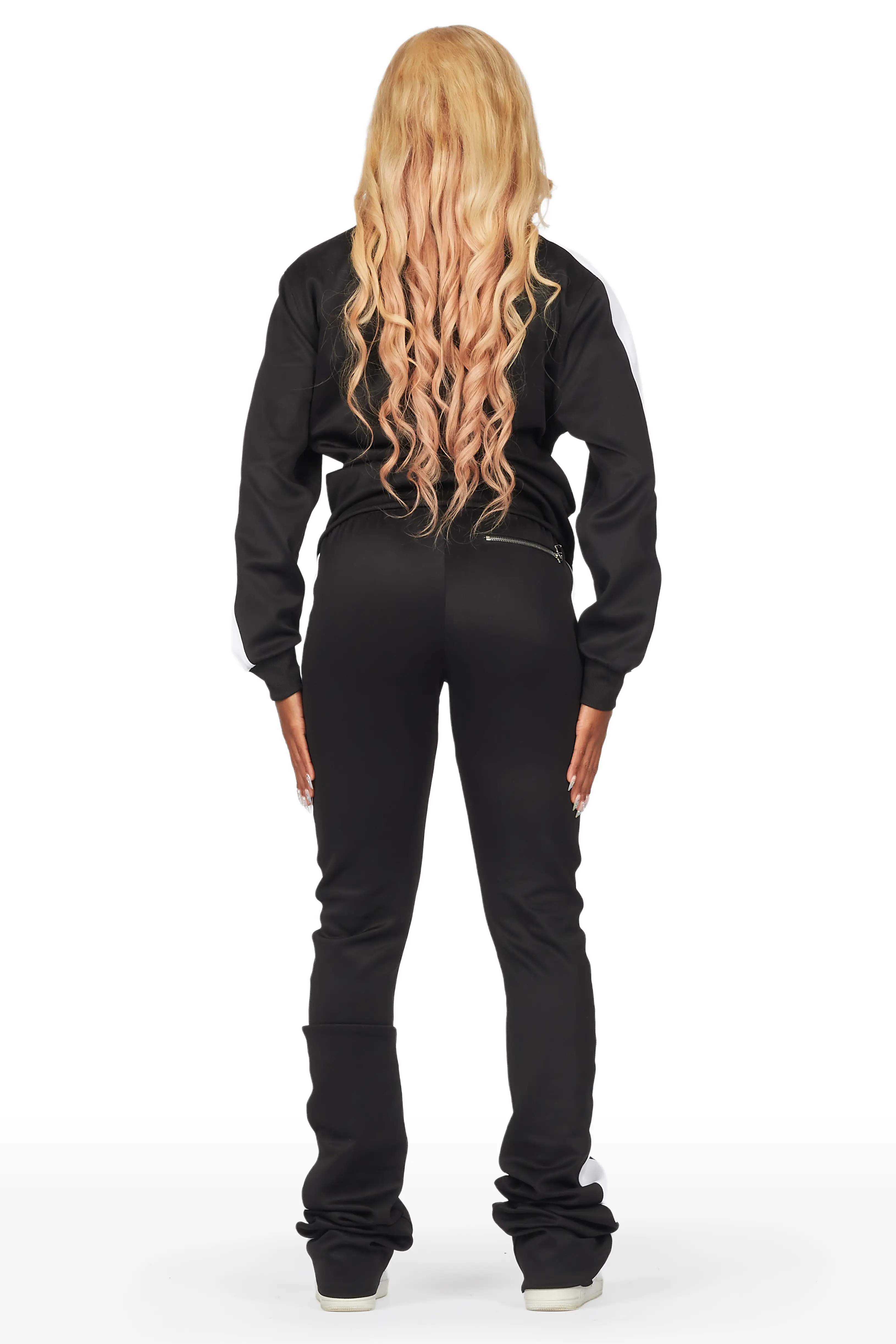 Nevaeh Black Tricot Super Stacked Trackset - Image 4