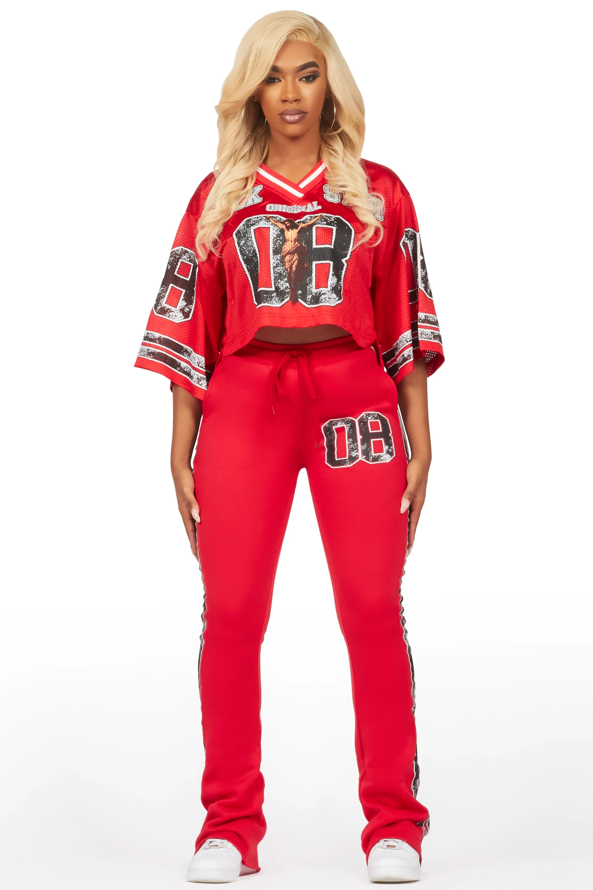Azalia Red Jersey Trackset - Image 2