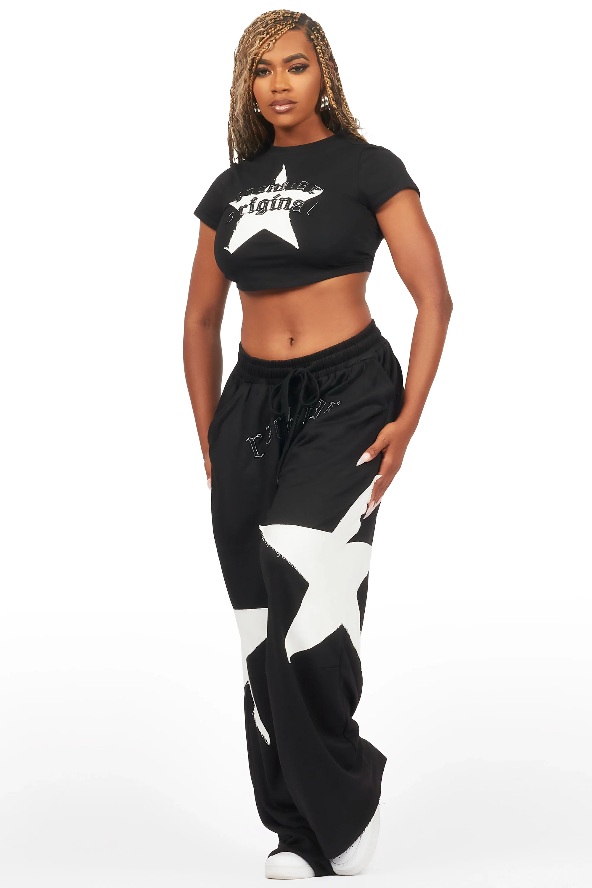 Shelley Black/White T-Shirt Trackset - Image 3