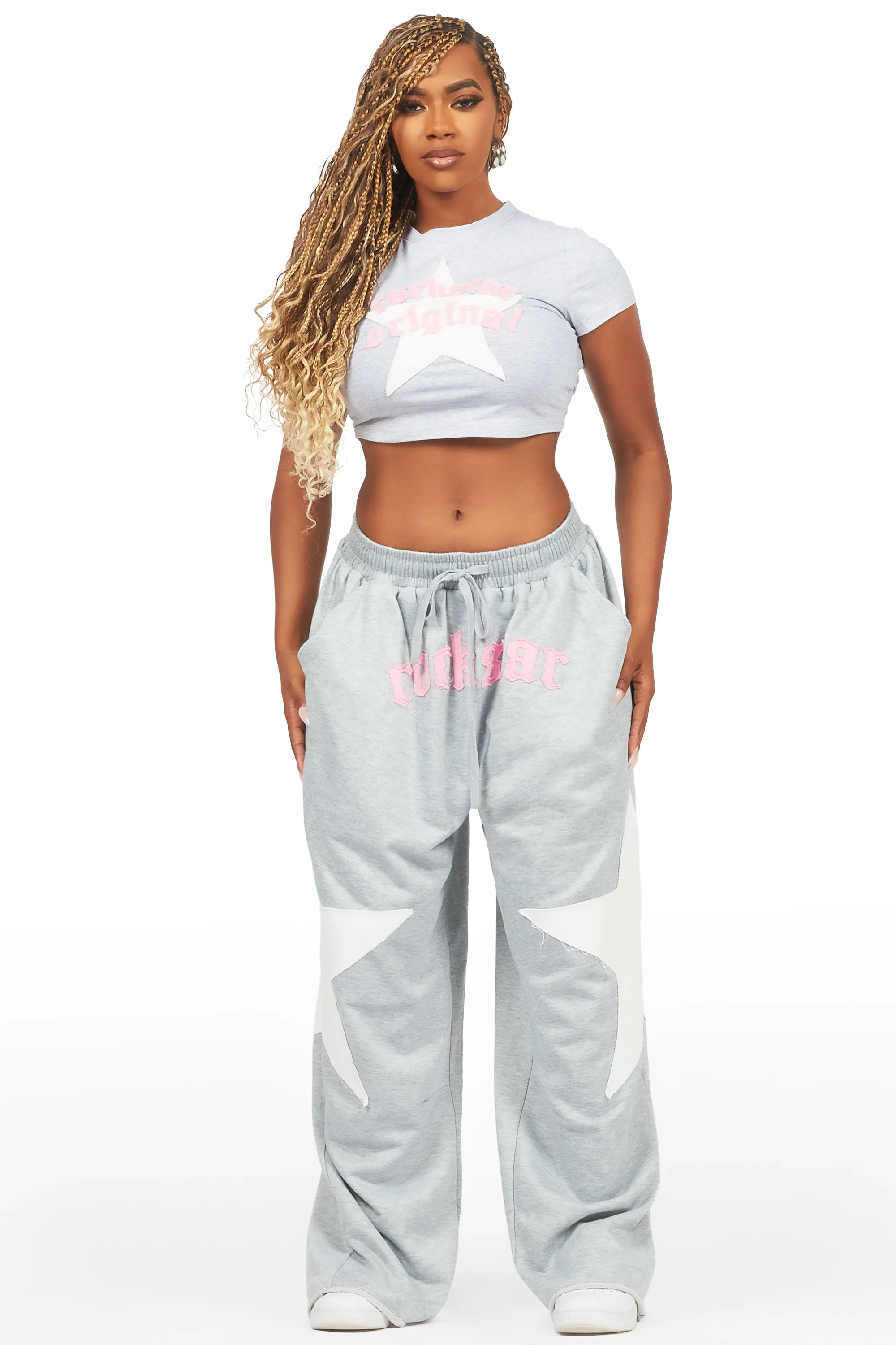 Shelley Heather Grey T-Shirt Trackset - Image 2