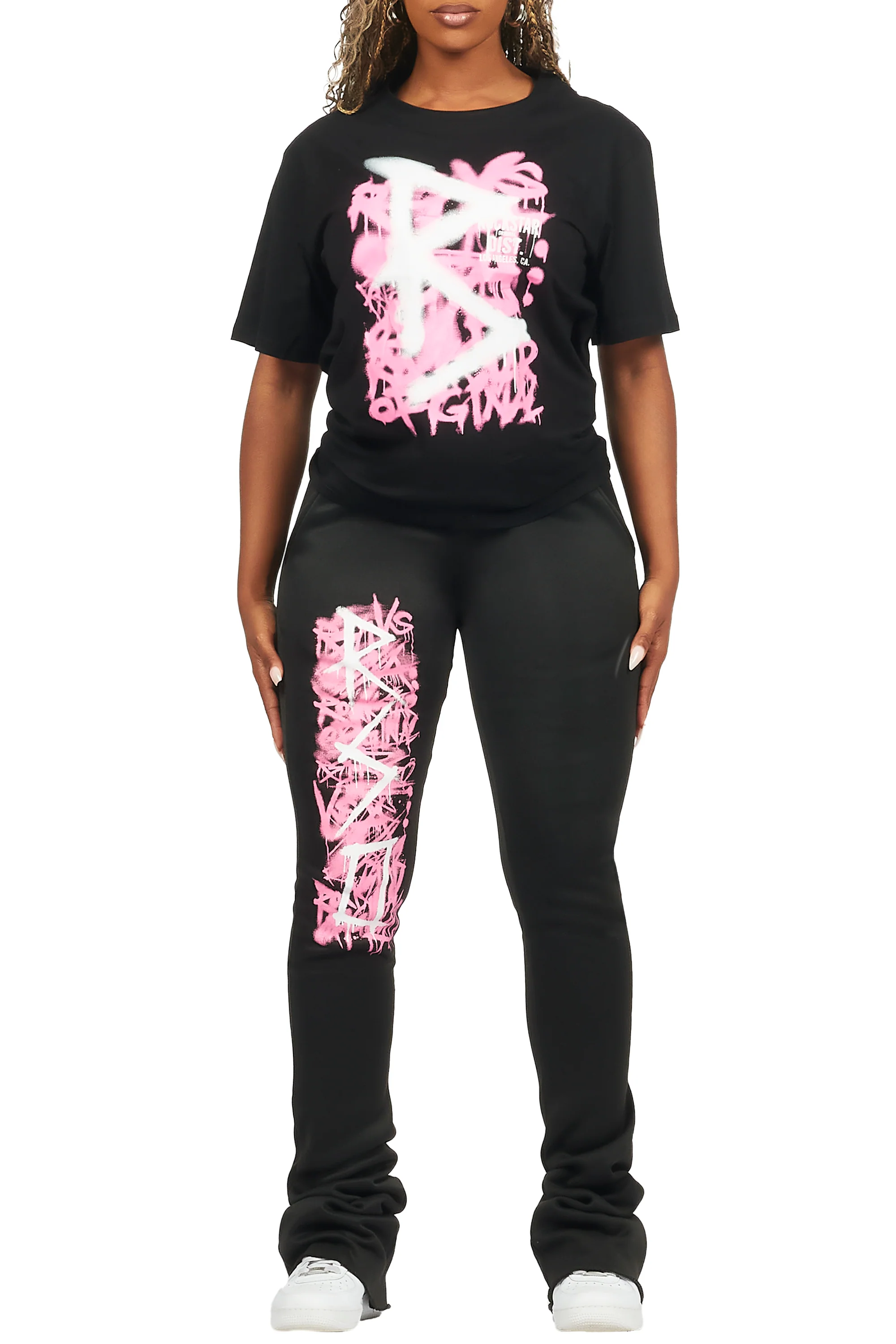 Nahomy Black T-Shirt Trackset - Image 4