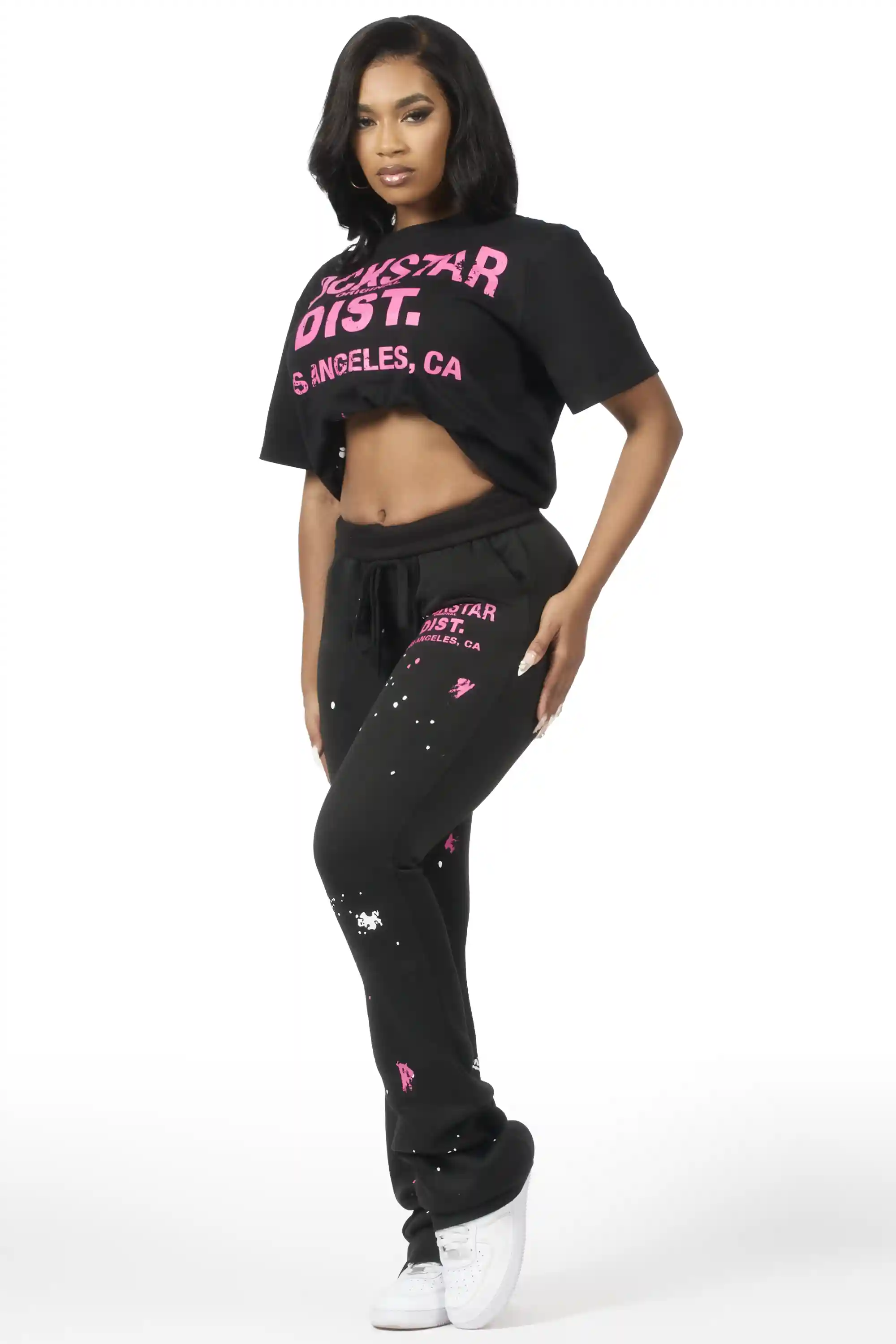 Jalynn Black T-Shirt Trackset - Image 2