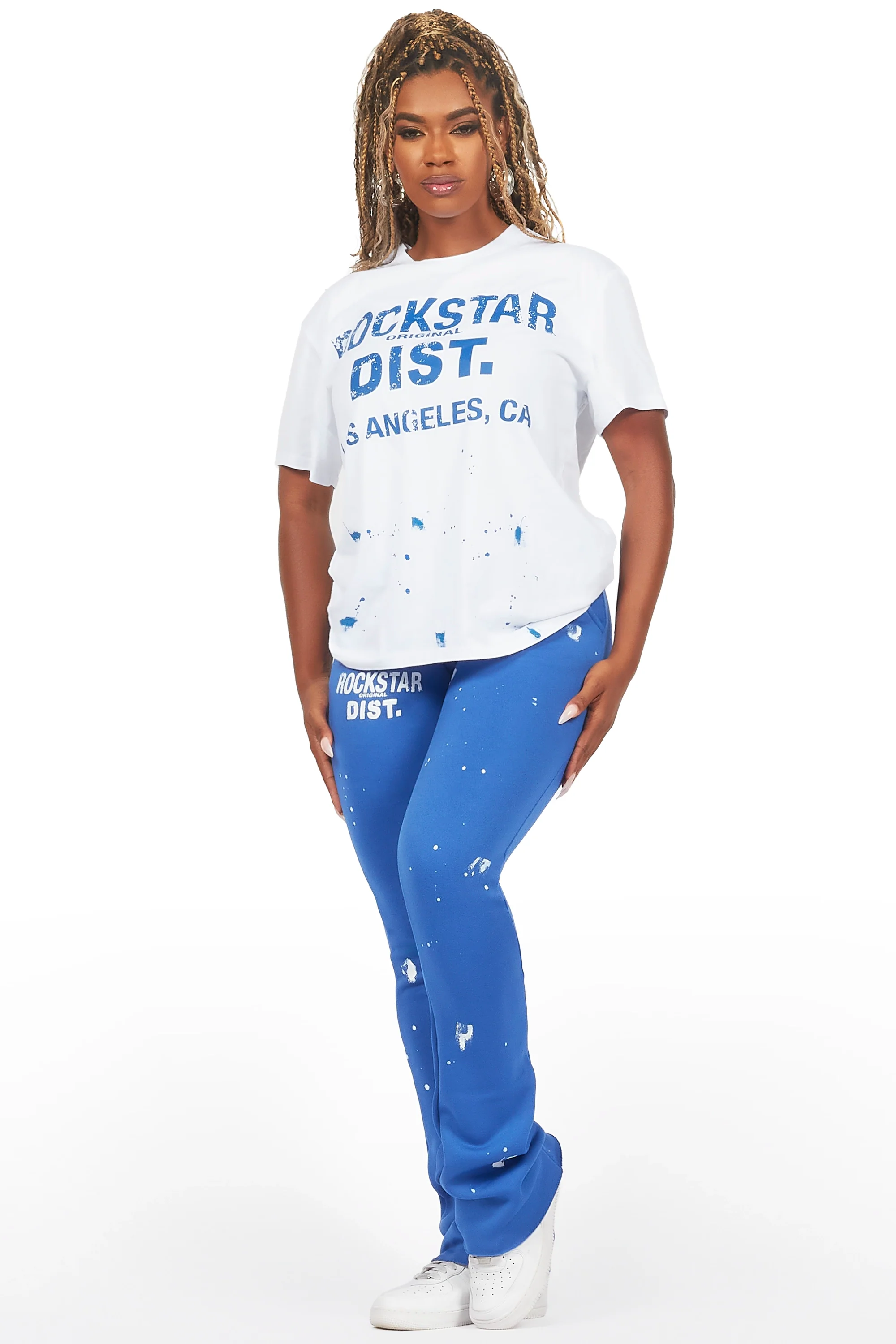 Jalynn White/Royal Blue T-Shirt Trackset - Image 3