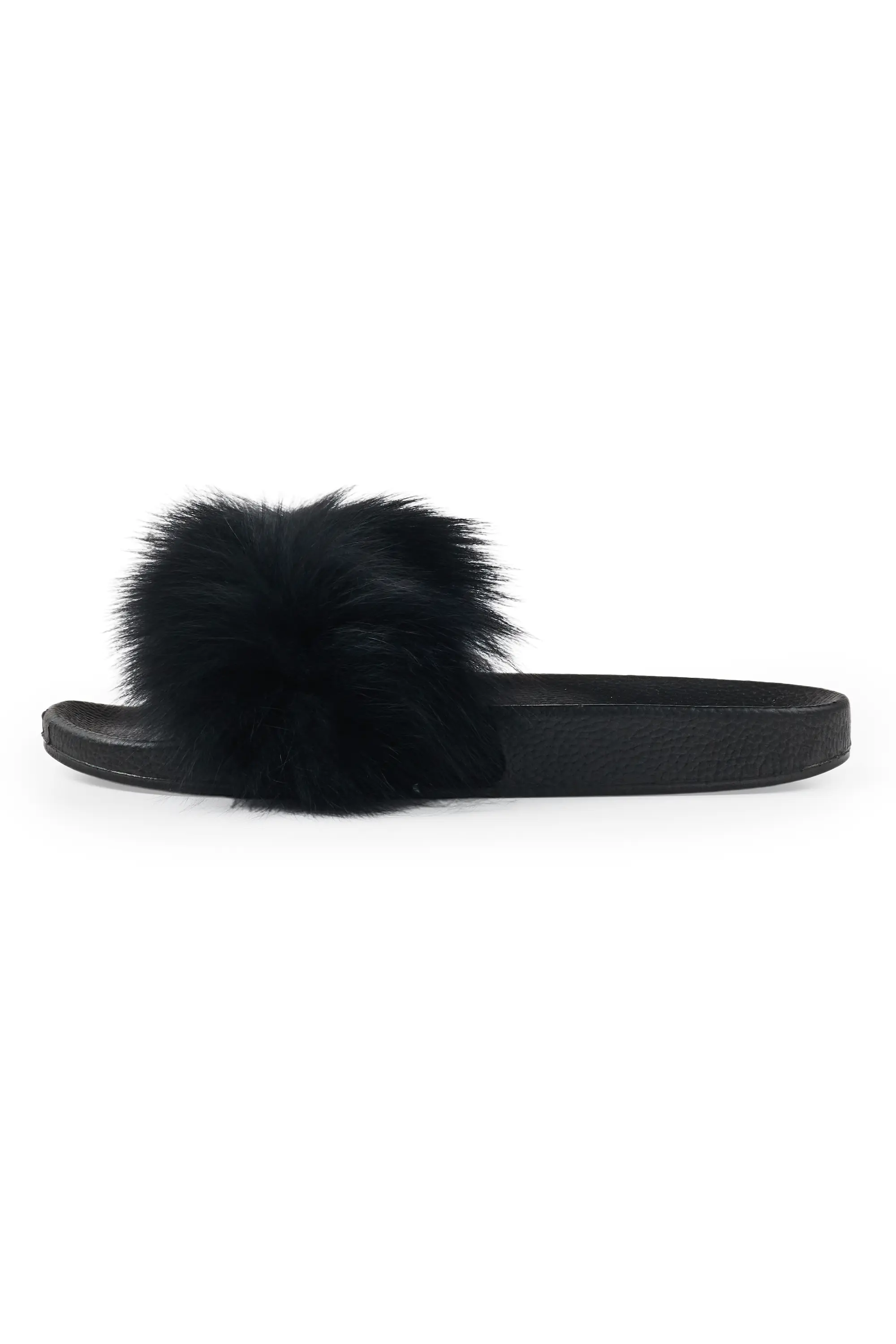 Jamonty Black Fur Slides - Image 3