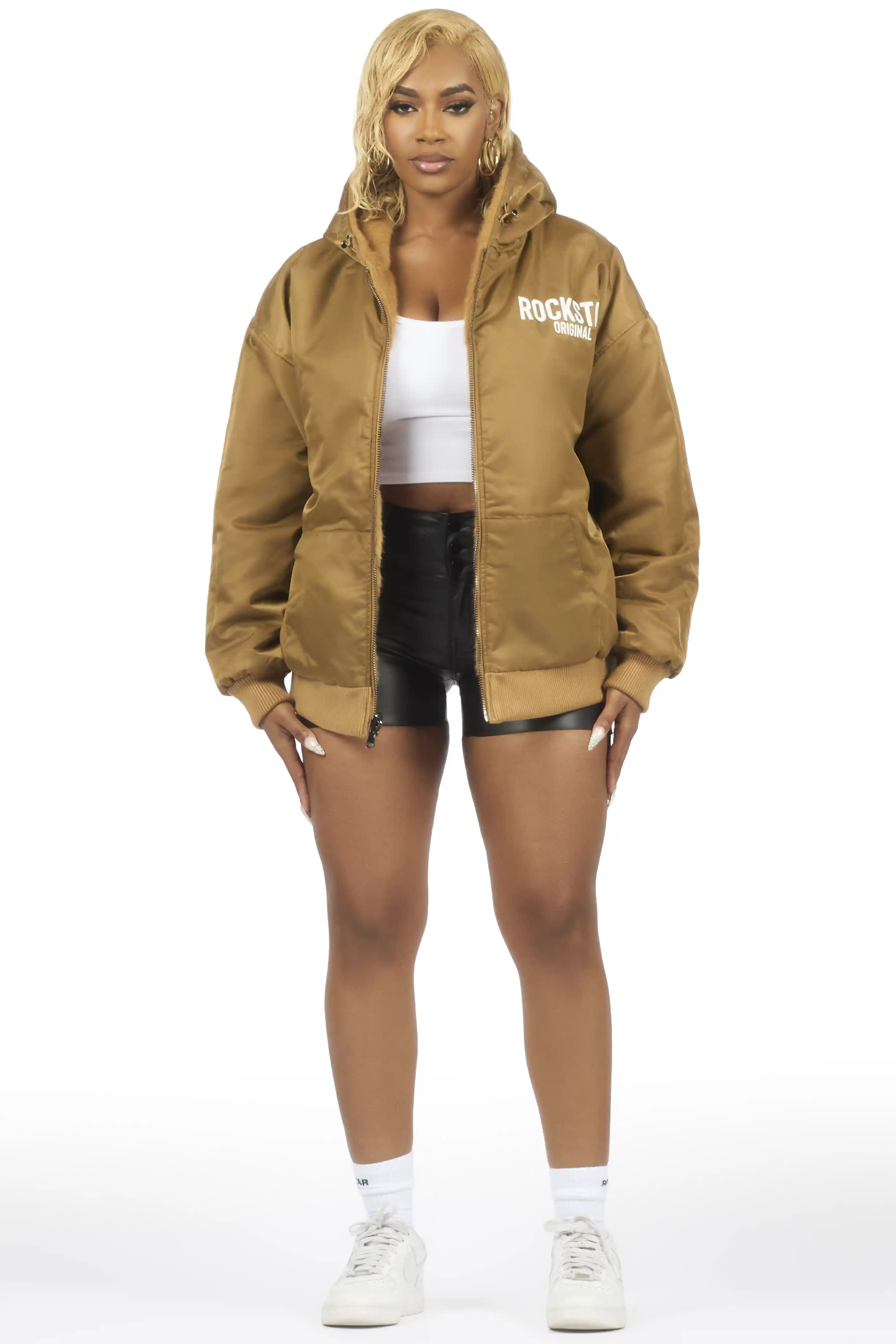 Jaleah Brown Oversized Fur Jacket - Image 13