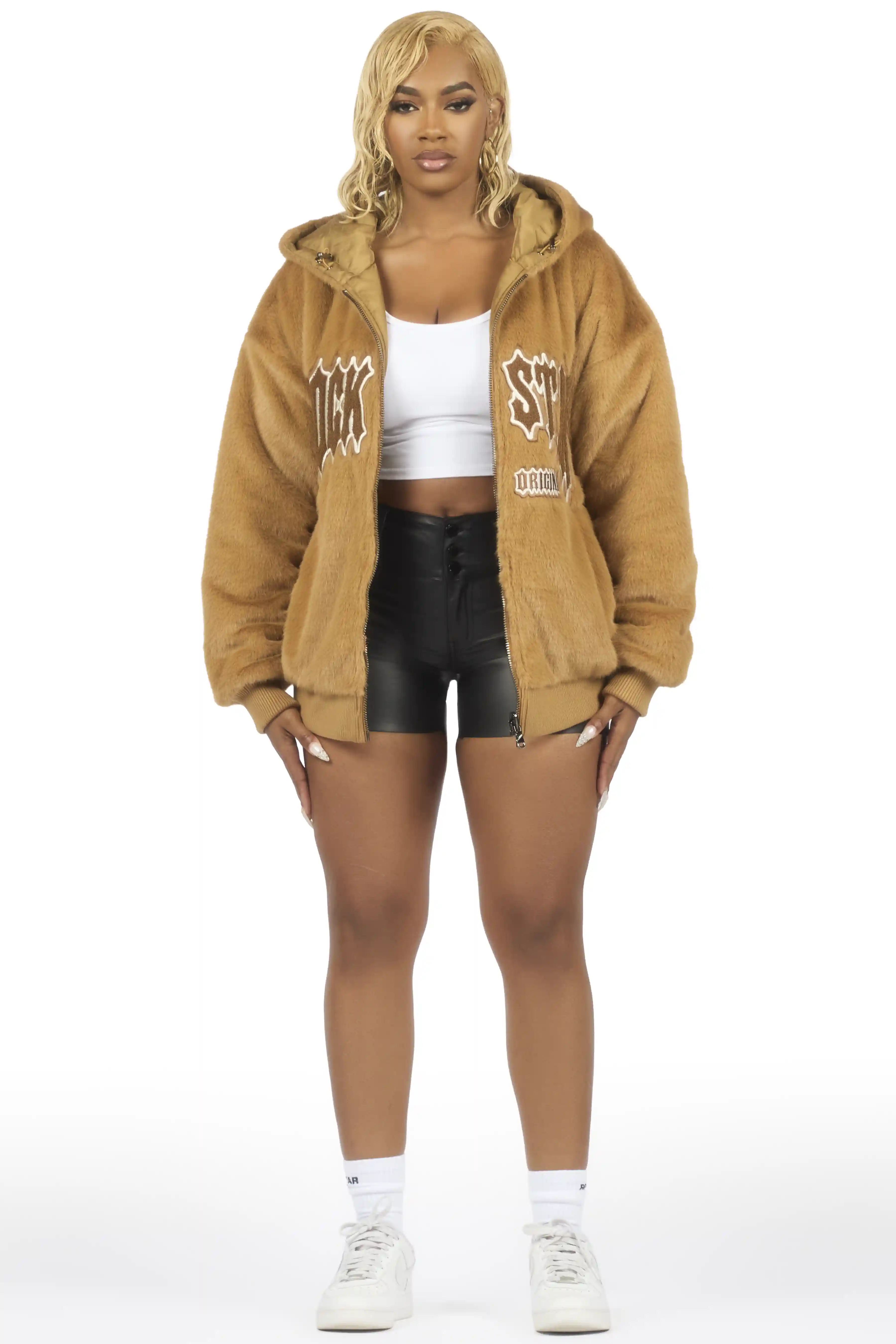 Jaleah Brown Oversized Fur Jacket - Image 4