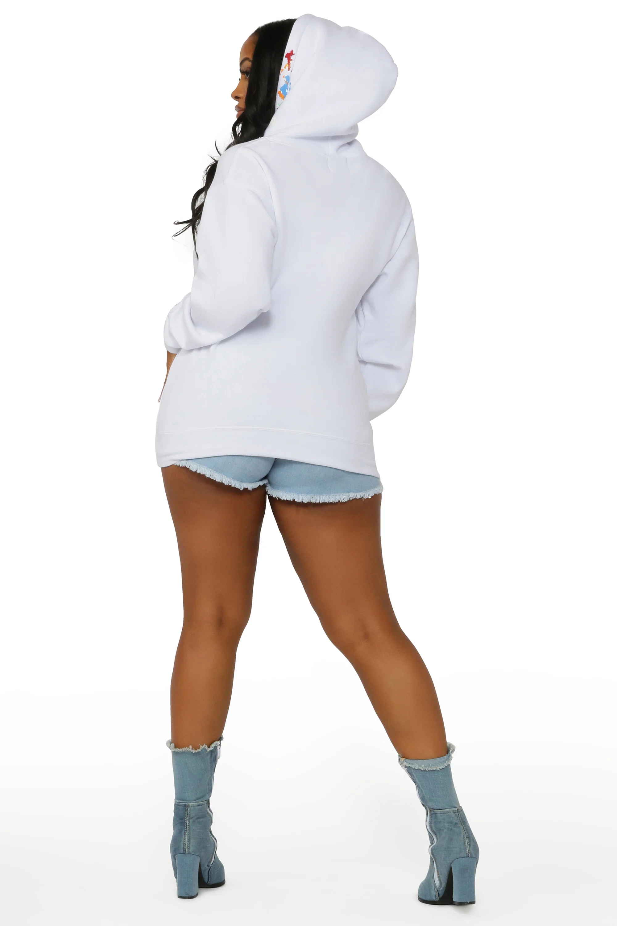 Make It Rain White Oversized Hoodie - Image 3