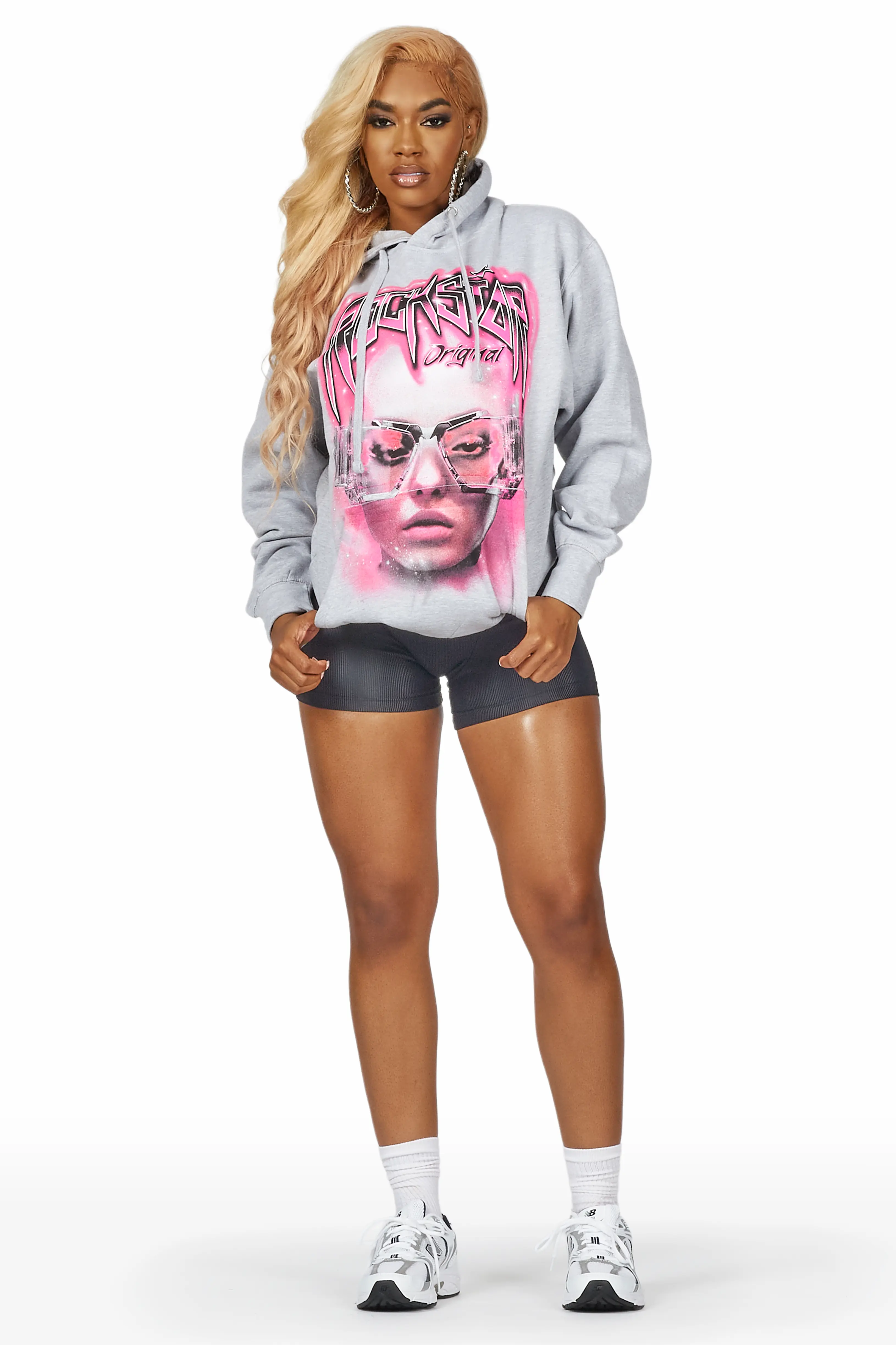 Kinai Grey Oversized Hoodie - Image 3