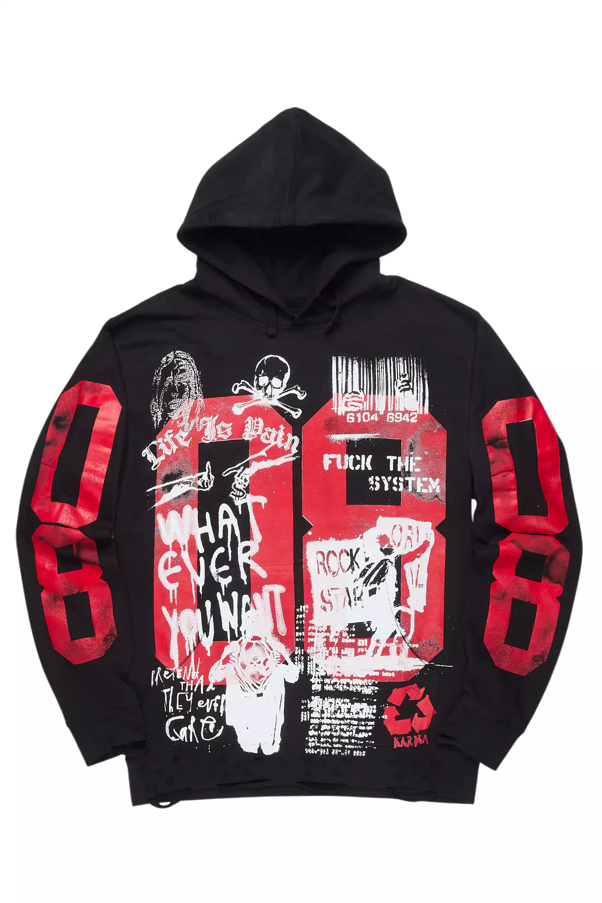 Kammile Black/White Oversized Hoodie