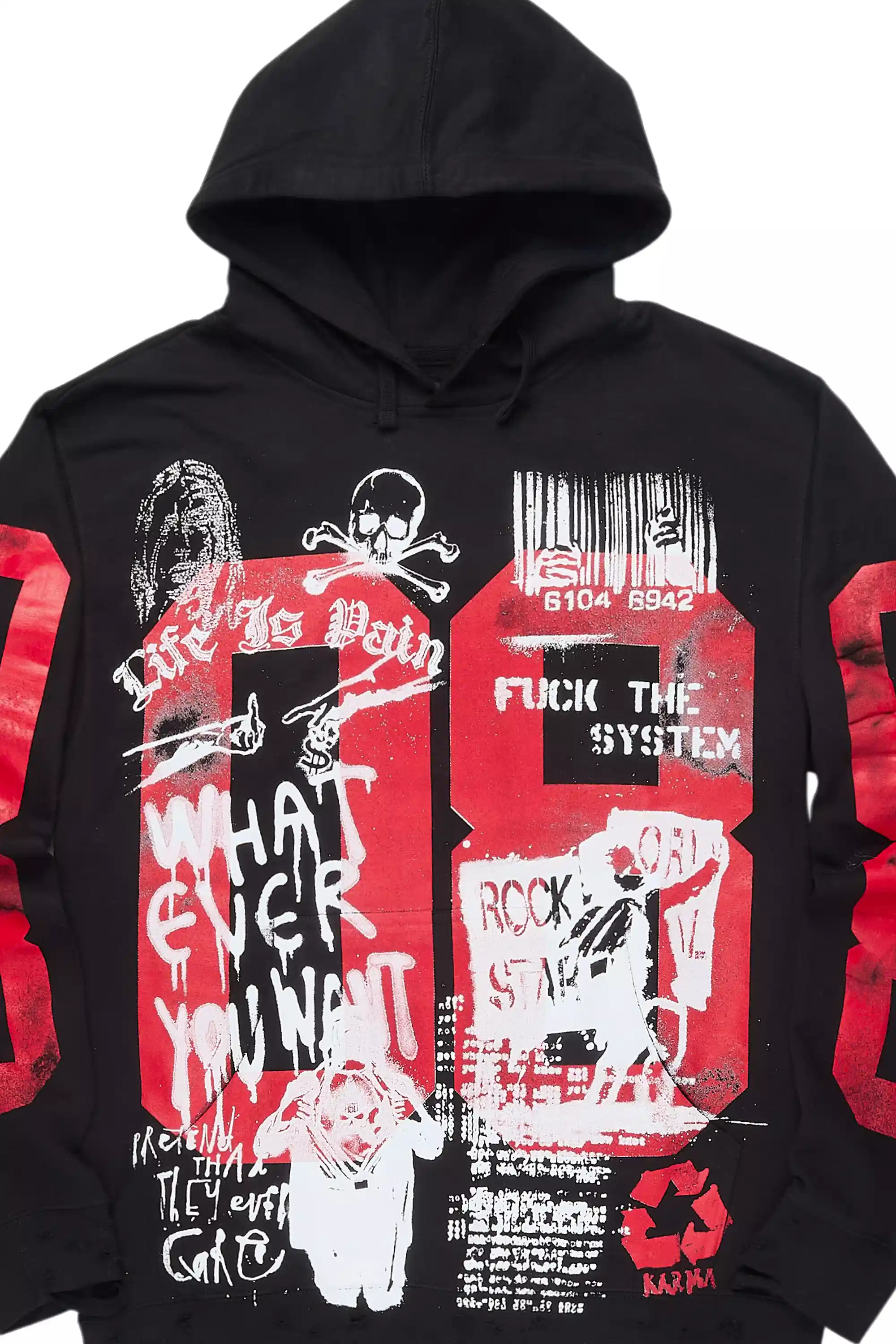 Kammile Black/White Oversized Hoodie - Image 3