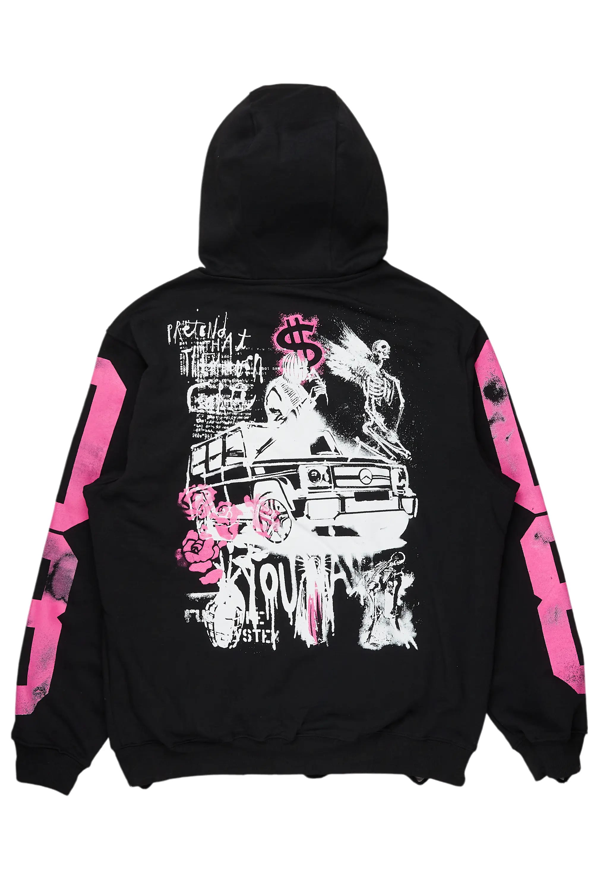 Kamille Black/Pink Oversized Hoodie - Image 3