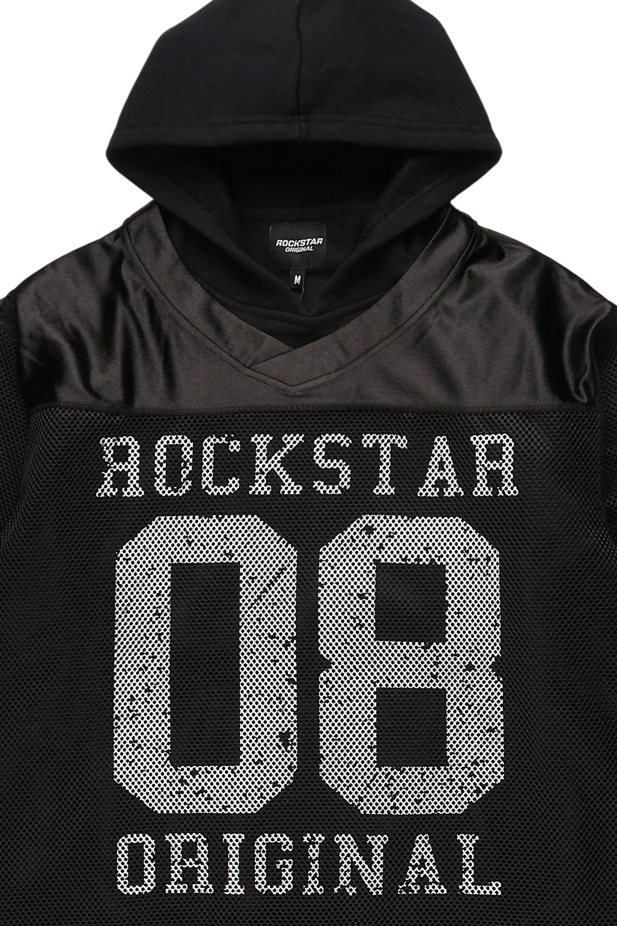 Lakyra Black/White Double Layer Graphic Jersey Hoodie - Image 2