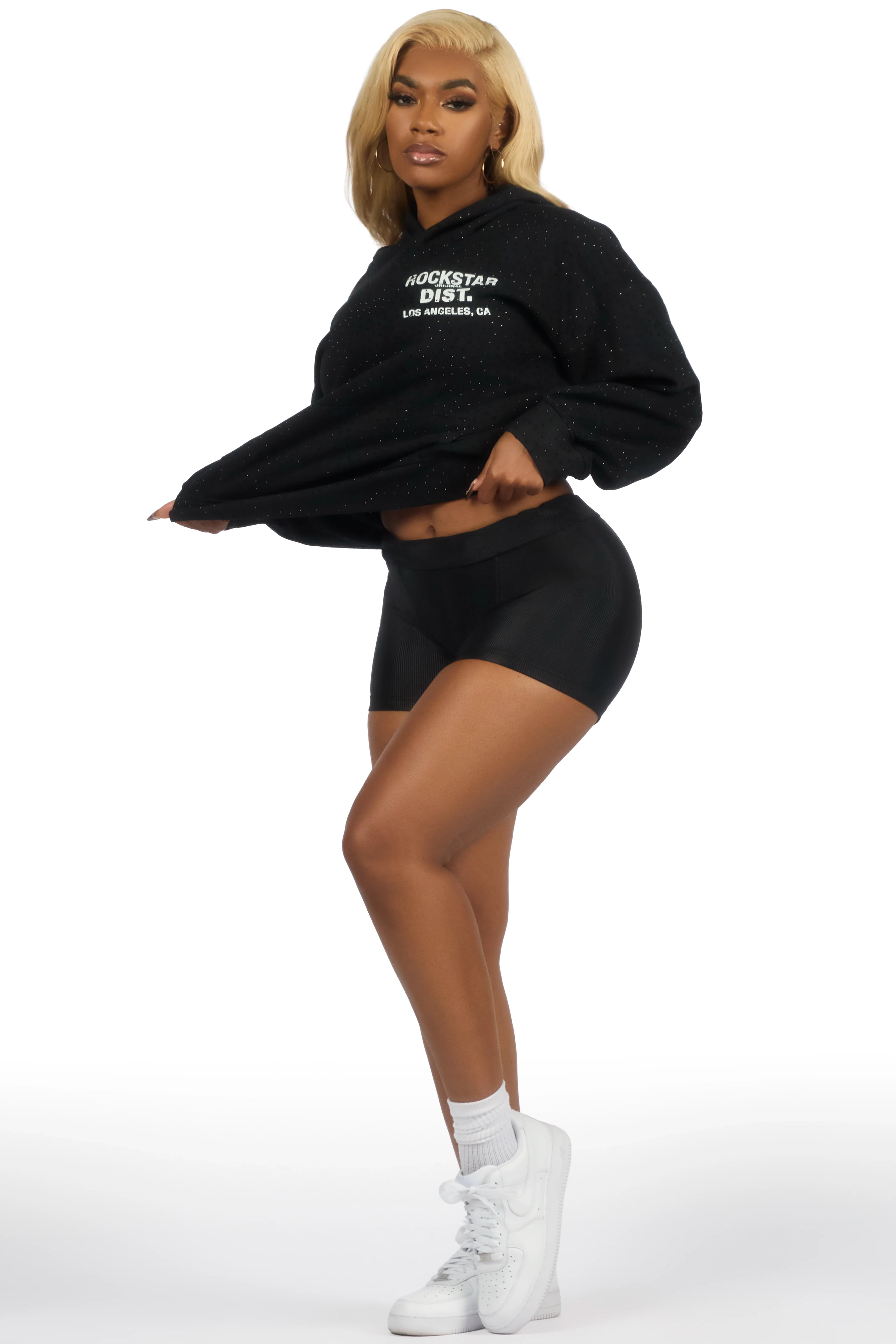 Dalasia Black Rhinestone Hoodie - Image 9