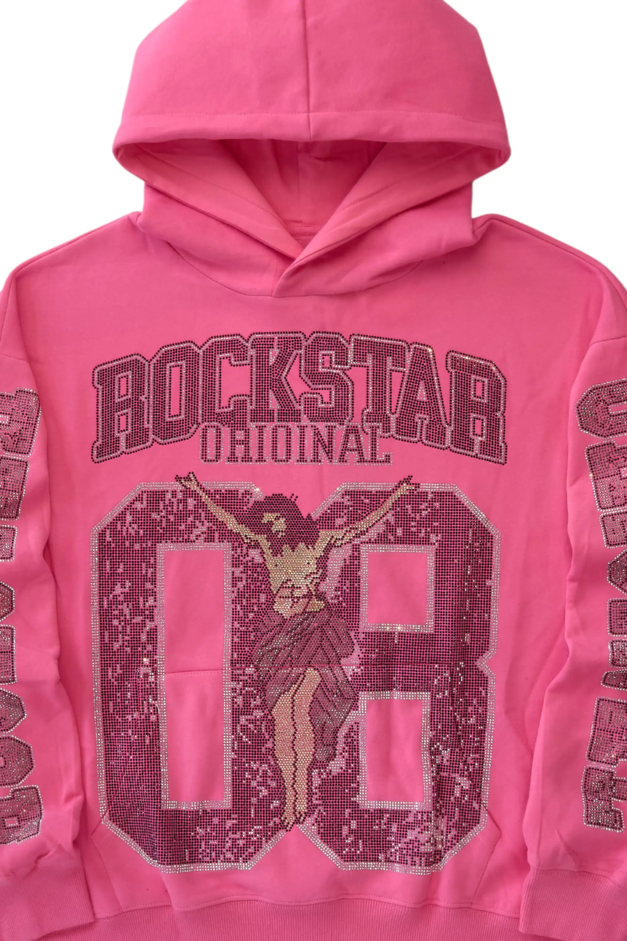 Tariqa Pink Rhinestone Hoodie - Image 3