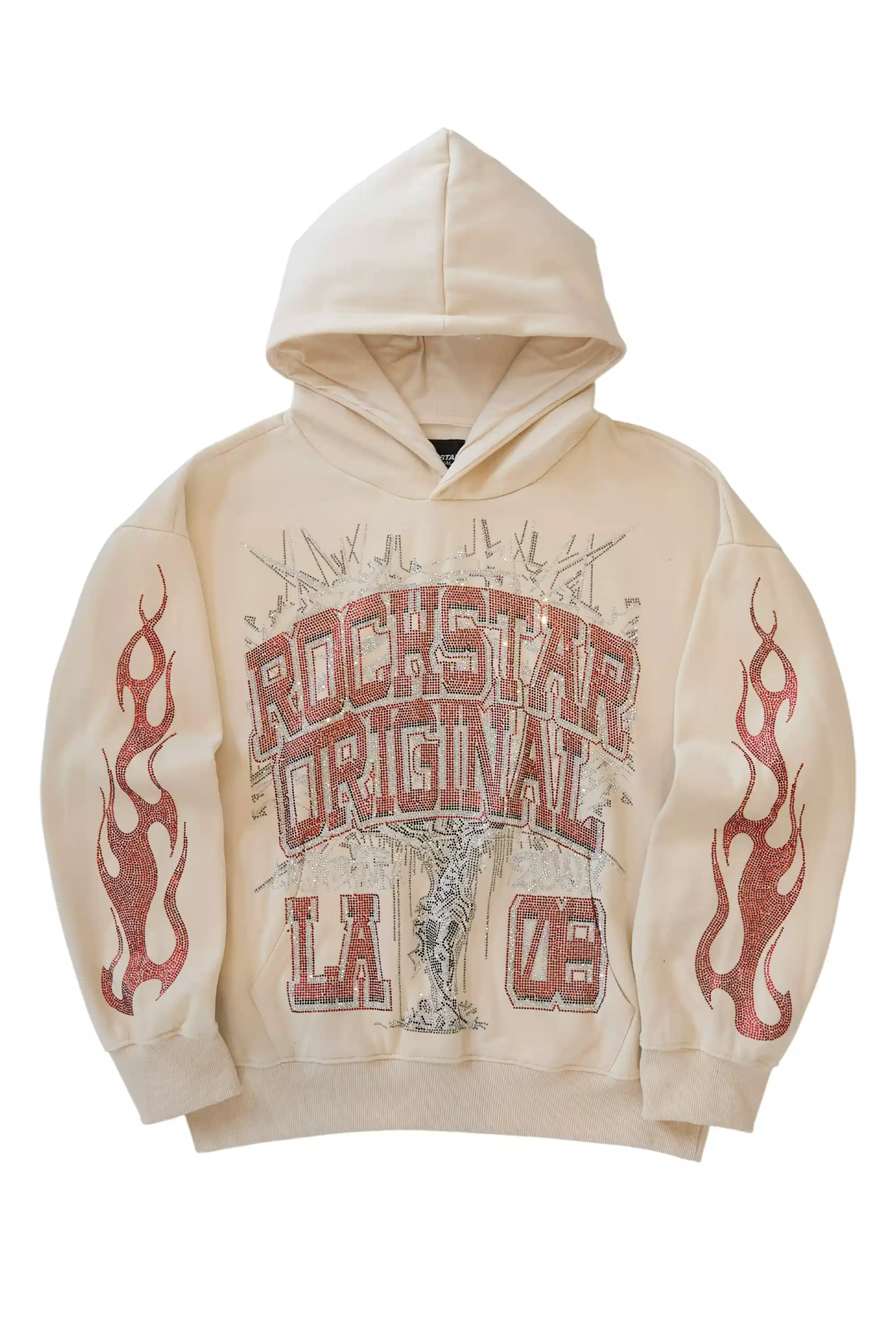 Lindsay Beige Rhinestone Hoodie - Image 2
