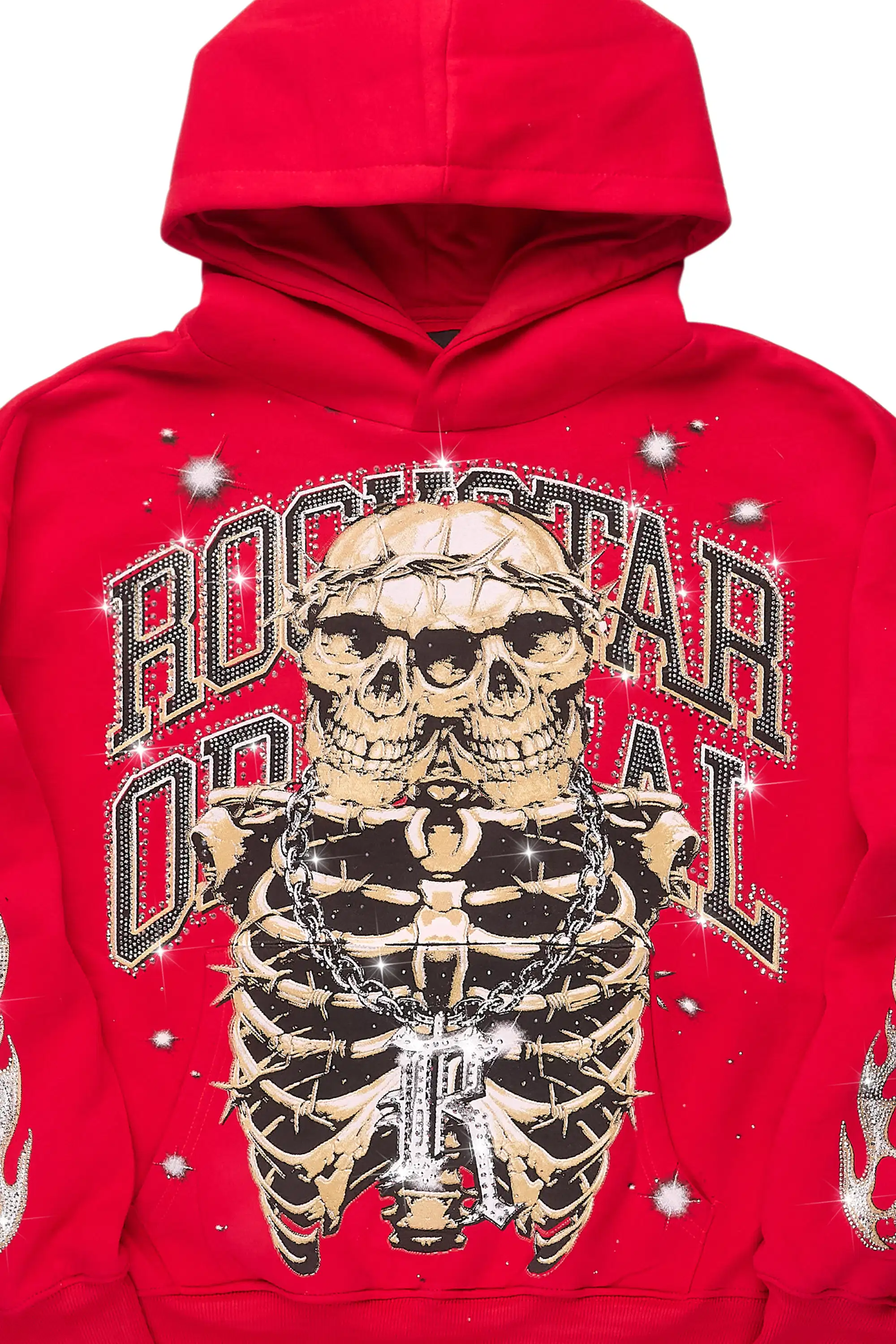 Simone Red Rhinestone Hoodie - Image 3