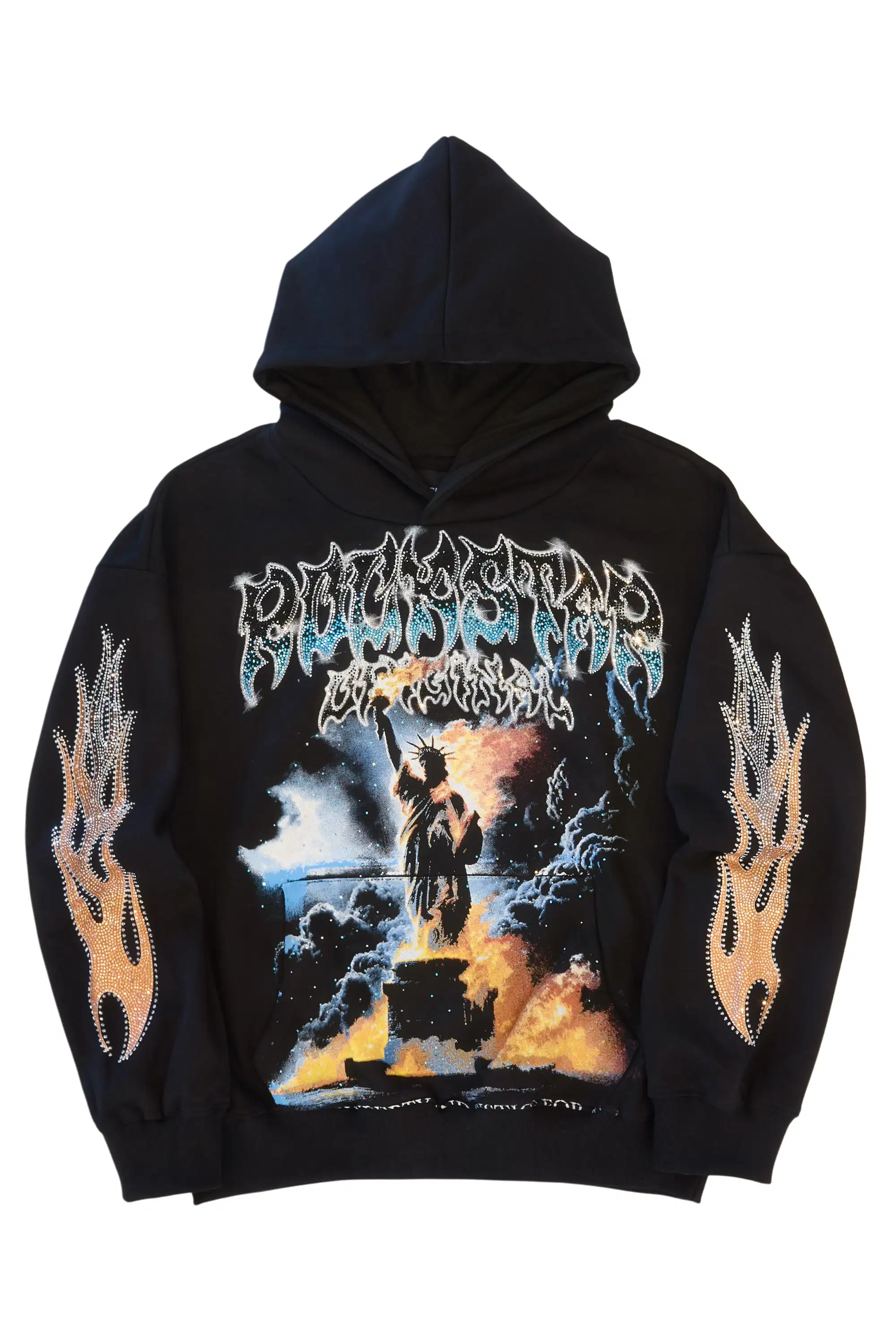 Sascha Black Rhinestone Hoodie - Image 2