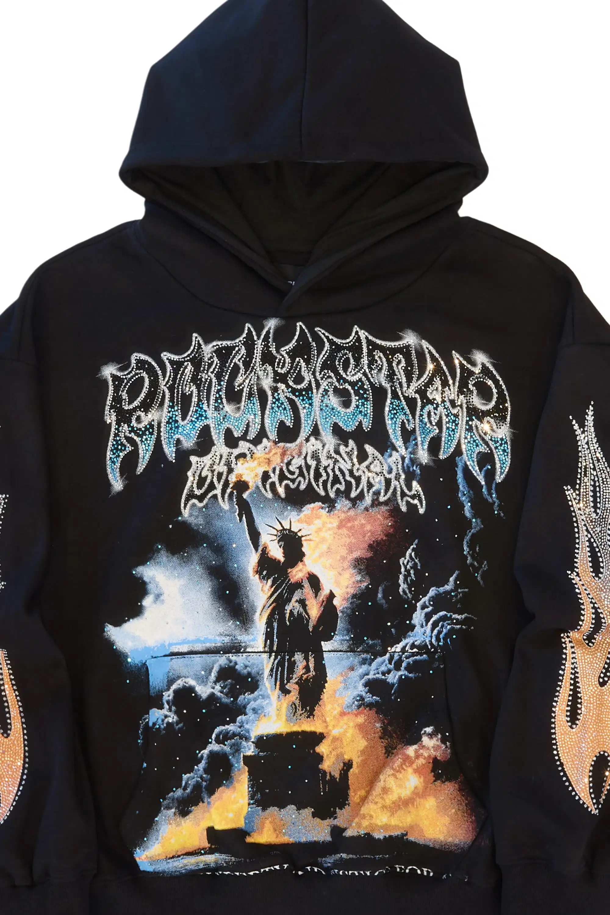 Sascha Black Rhinestone Hoodie - Image 3