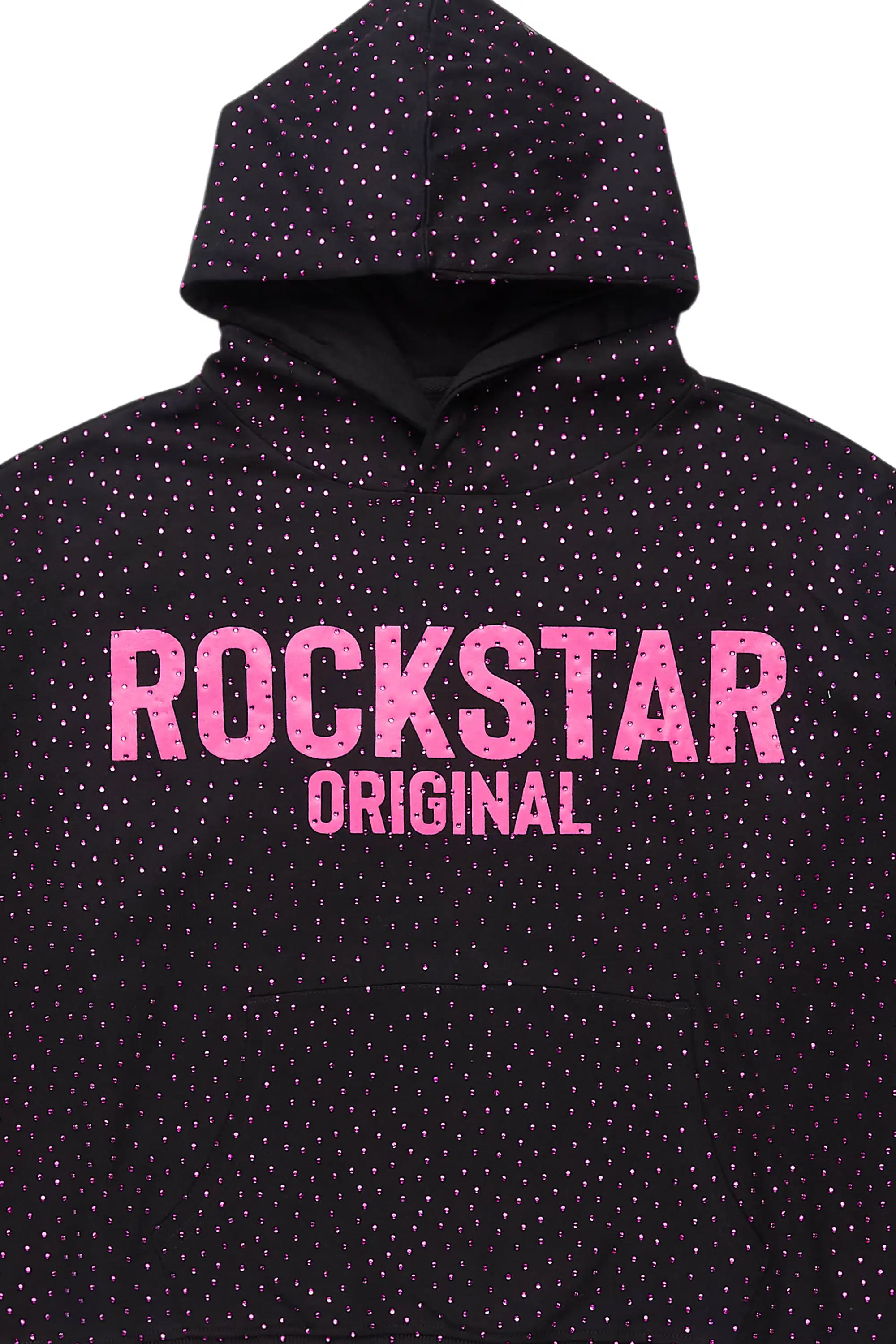 Crystiqa Black/Pink Rhinestone Hoodie - Image 5