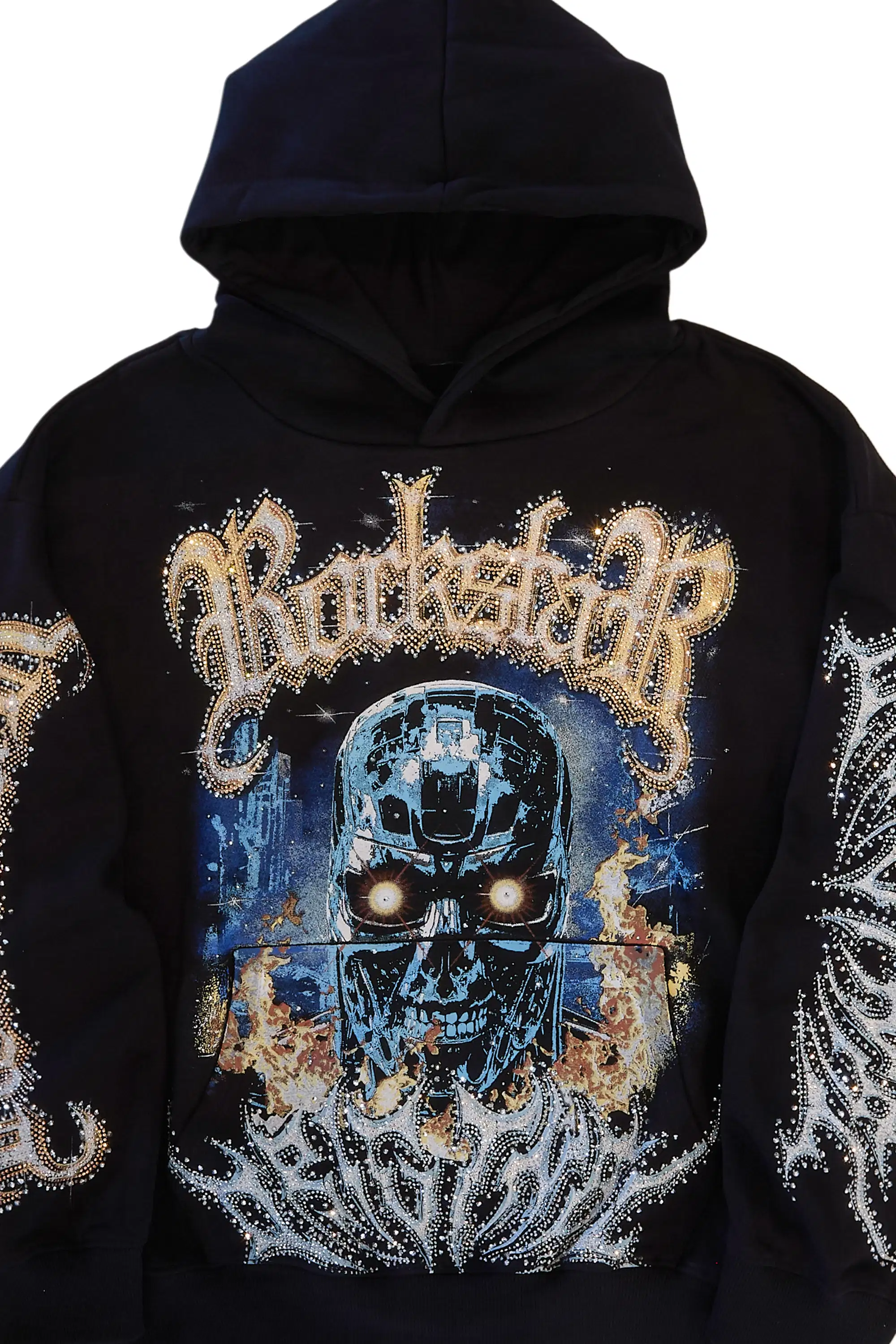 Lalillian Black Rhinestone Hoodie - Image 3