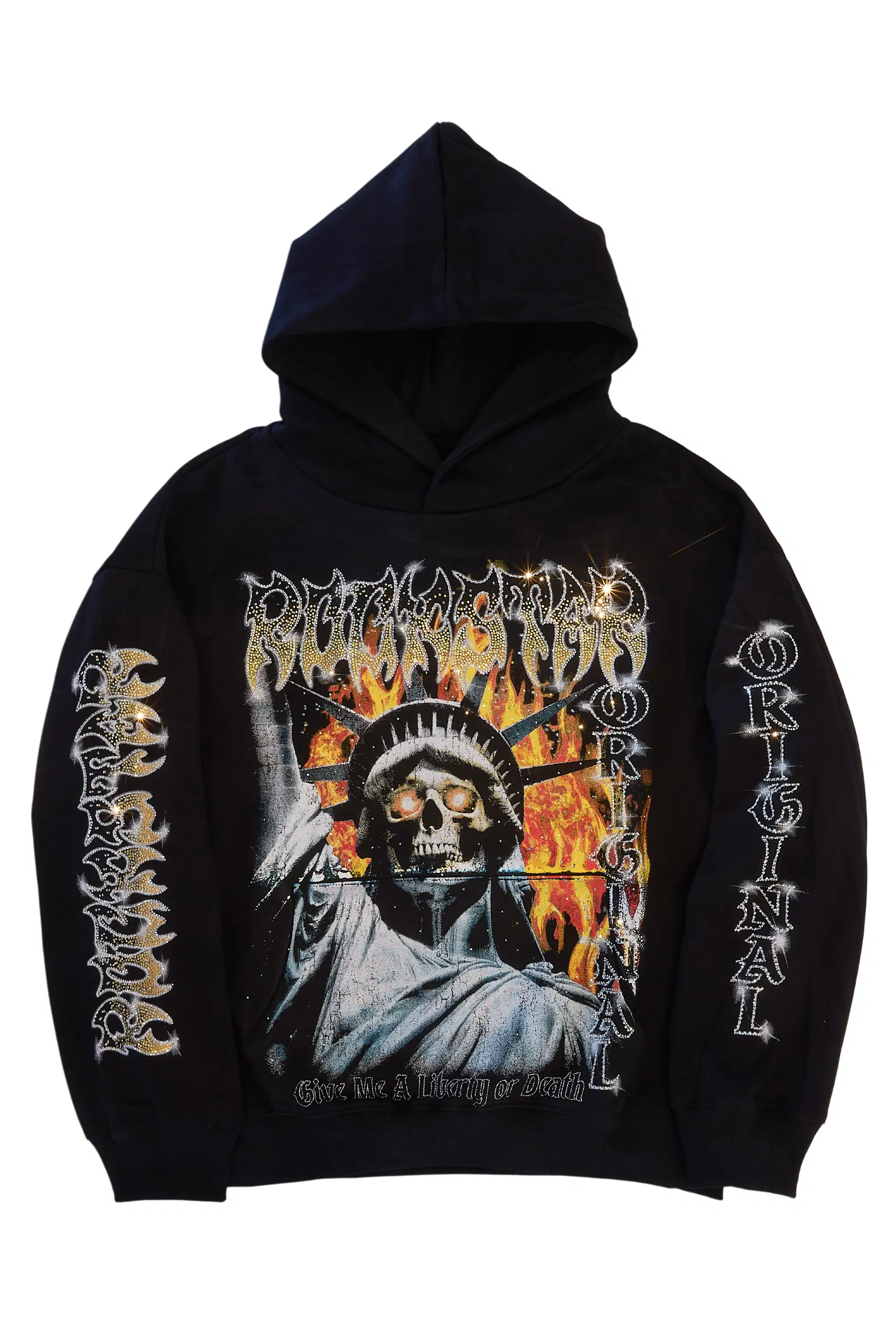 Jordana Black Rhinestone Hoodie - Image 2