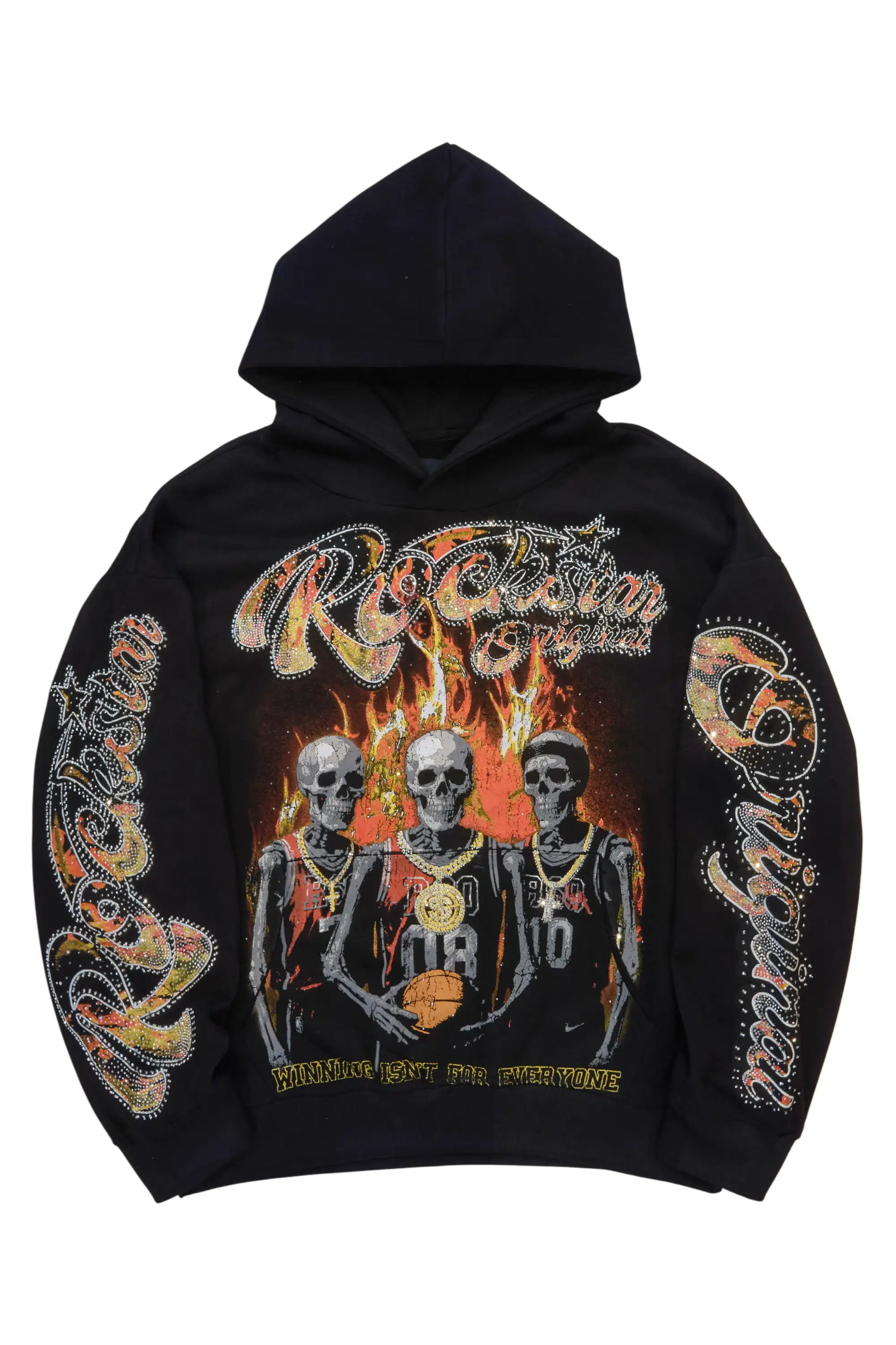 Felicita Black Rhinestone Hoodie - Image 2