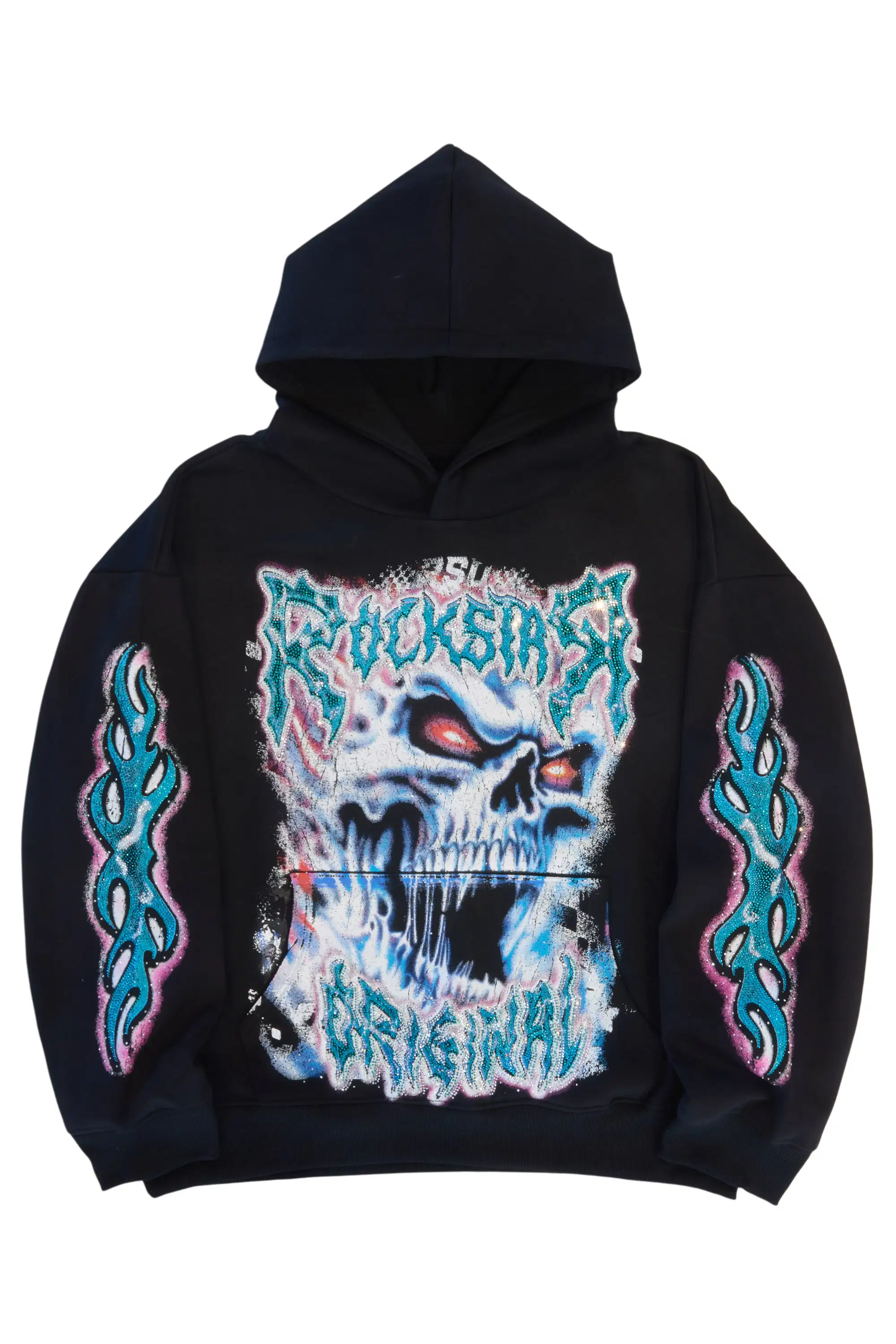 Tanorria Black Rhinestone Hoodie - Image 2