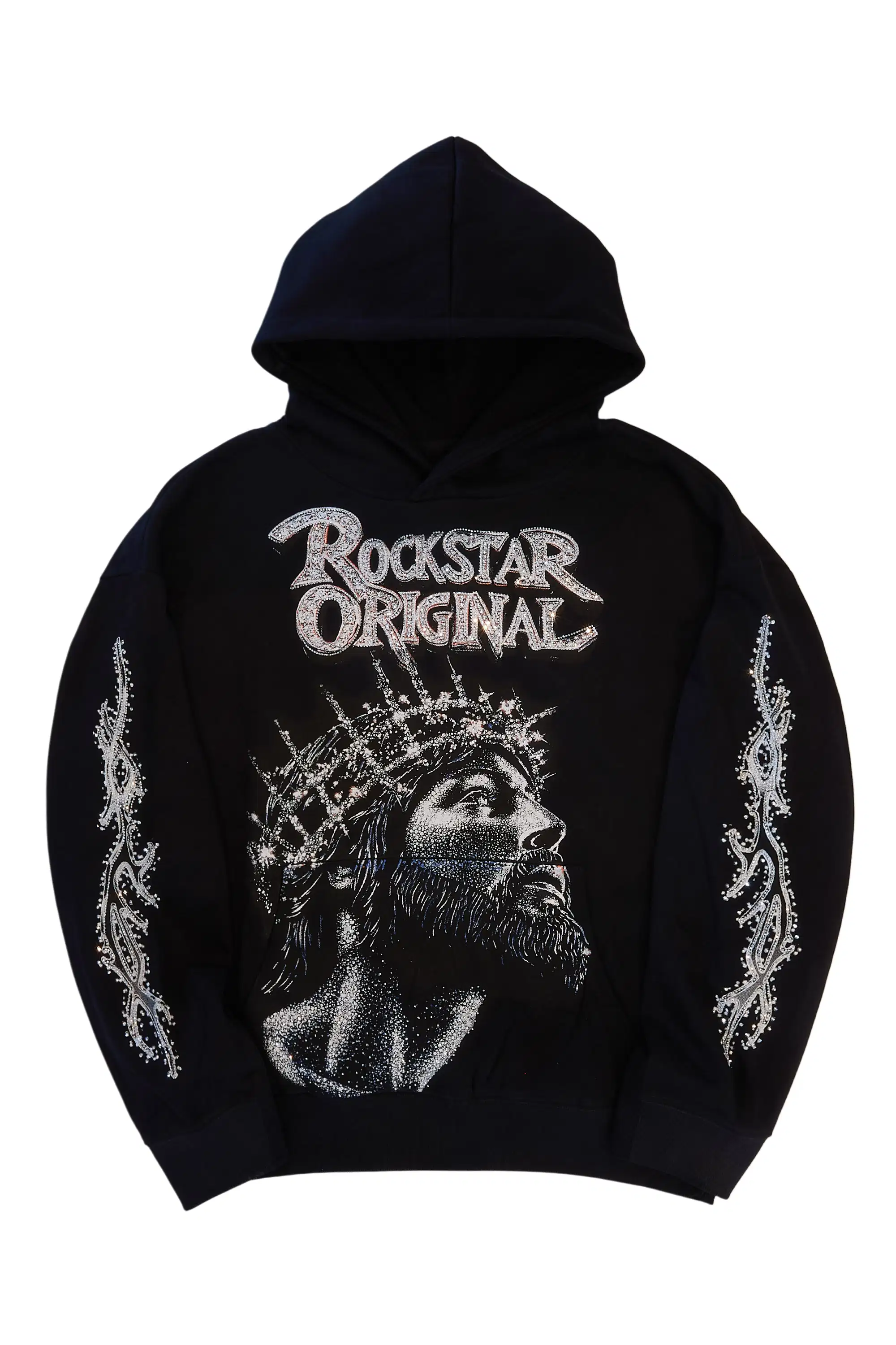 Lathora Black Rhinestone Hoodie - Image 2