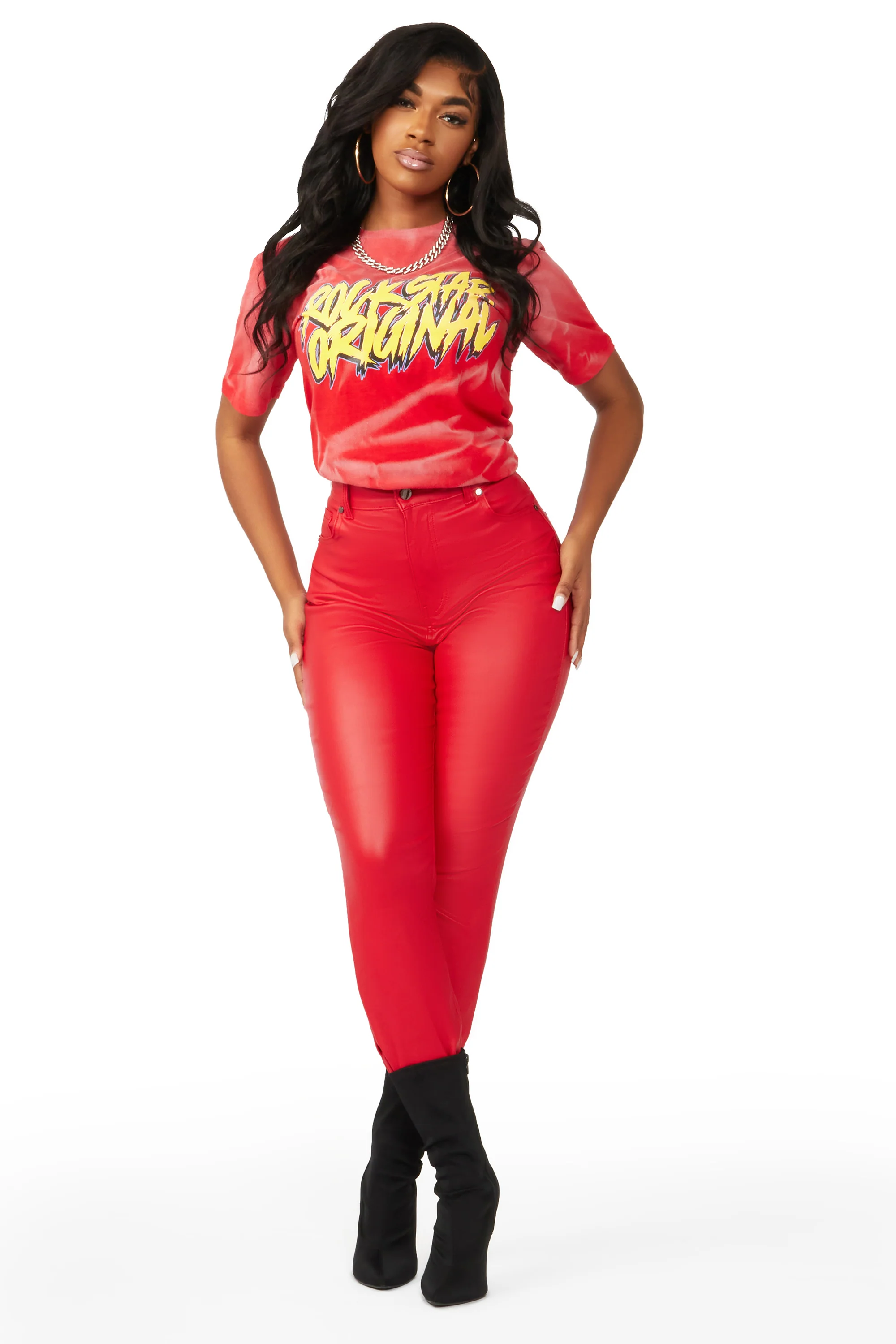 Icon Behaviour Red PU Pant - Image 3