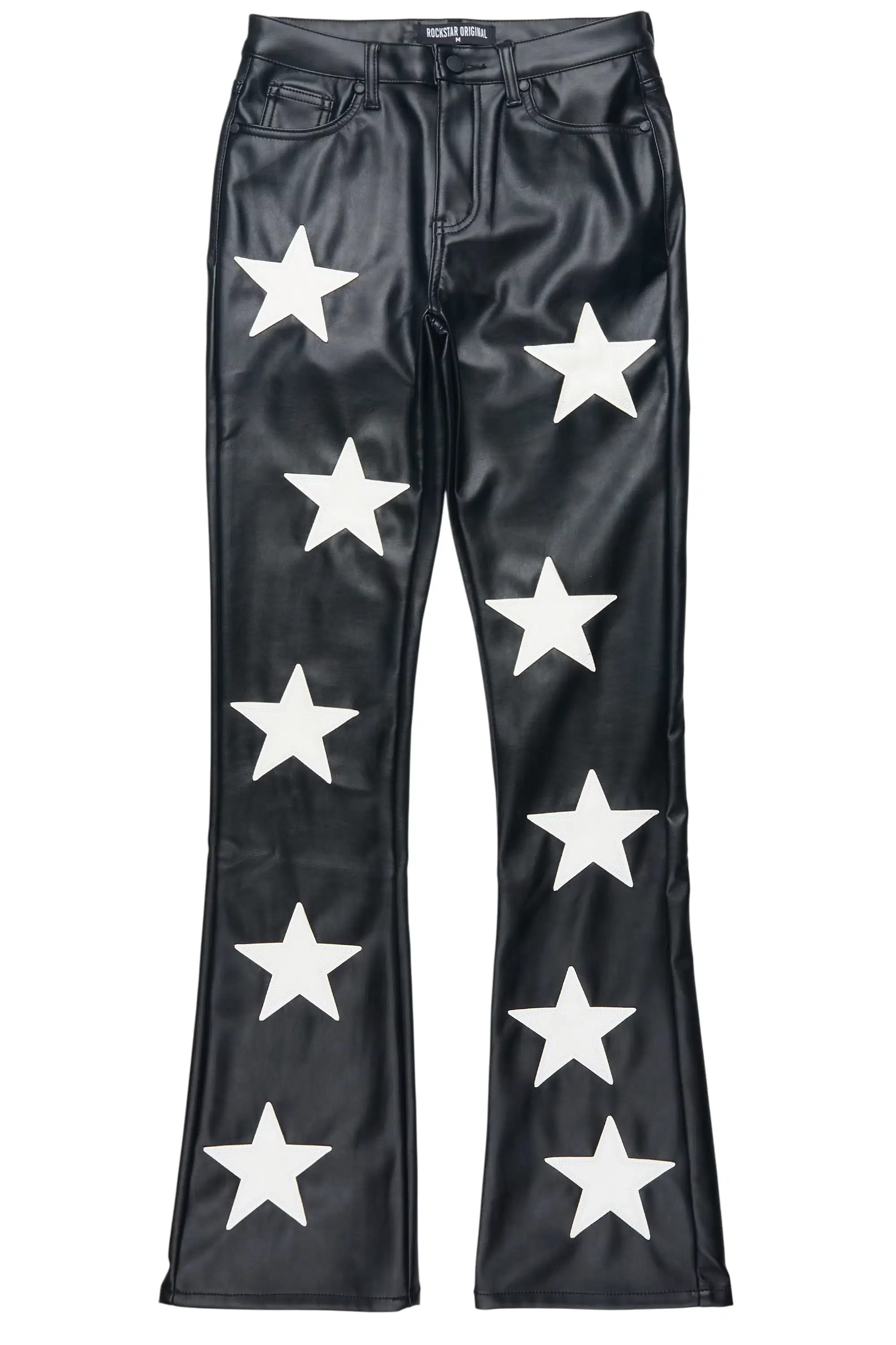 Takera Black PU Stacked Flare Pant - Image 4
