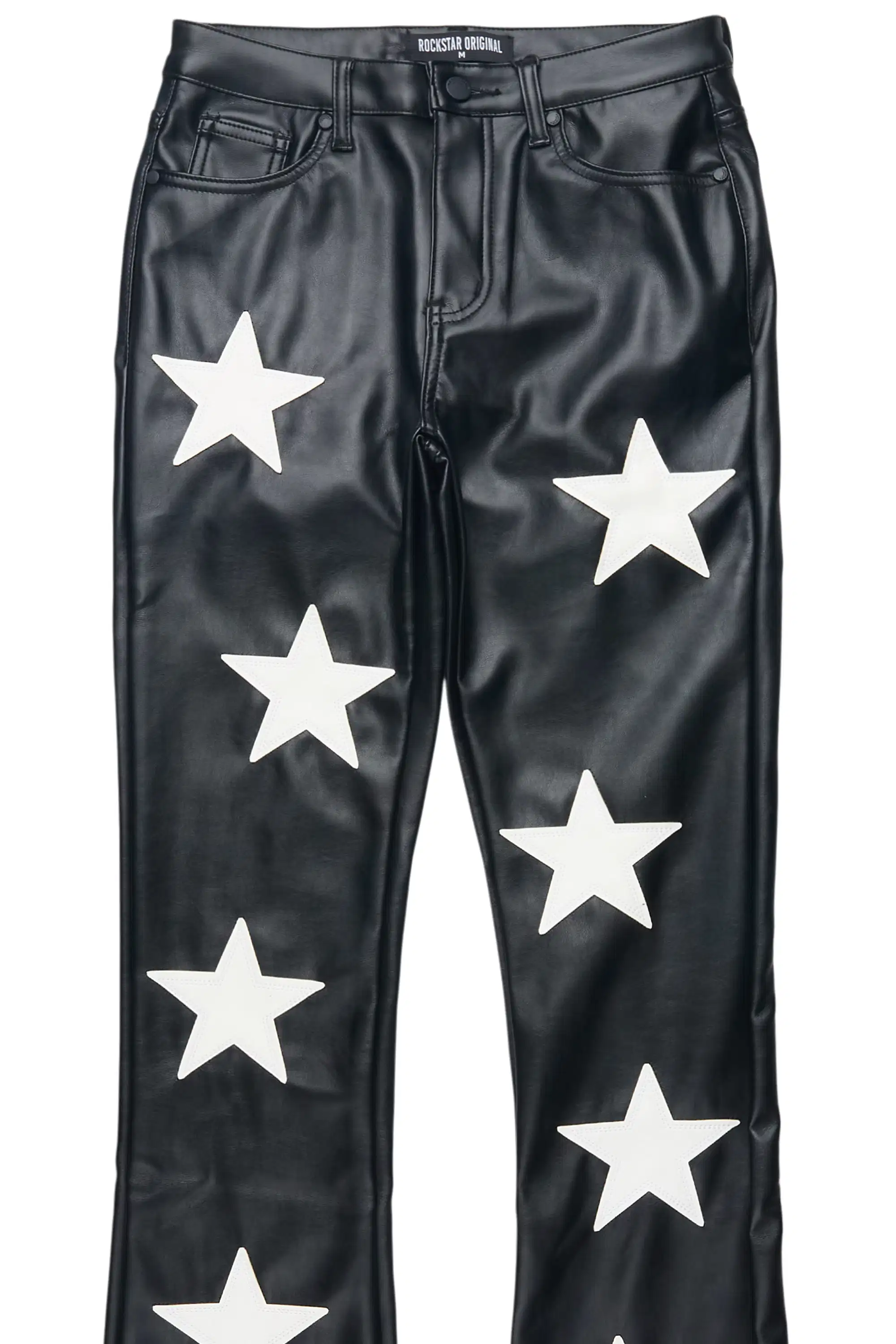Takera Black PU Stacked Flare Pant - Image 6