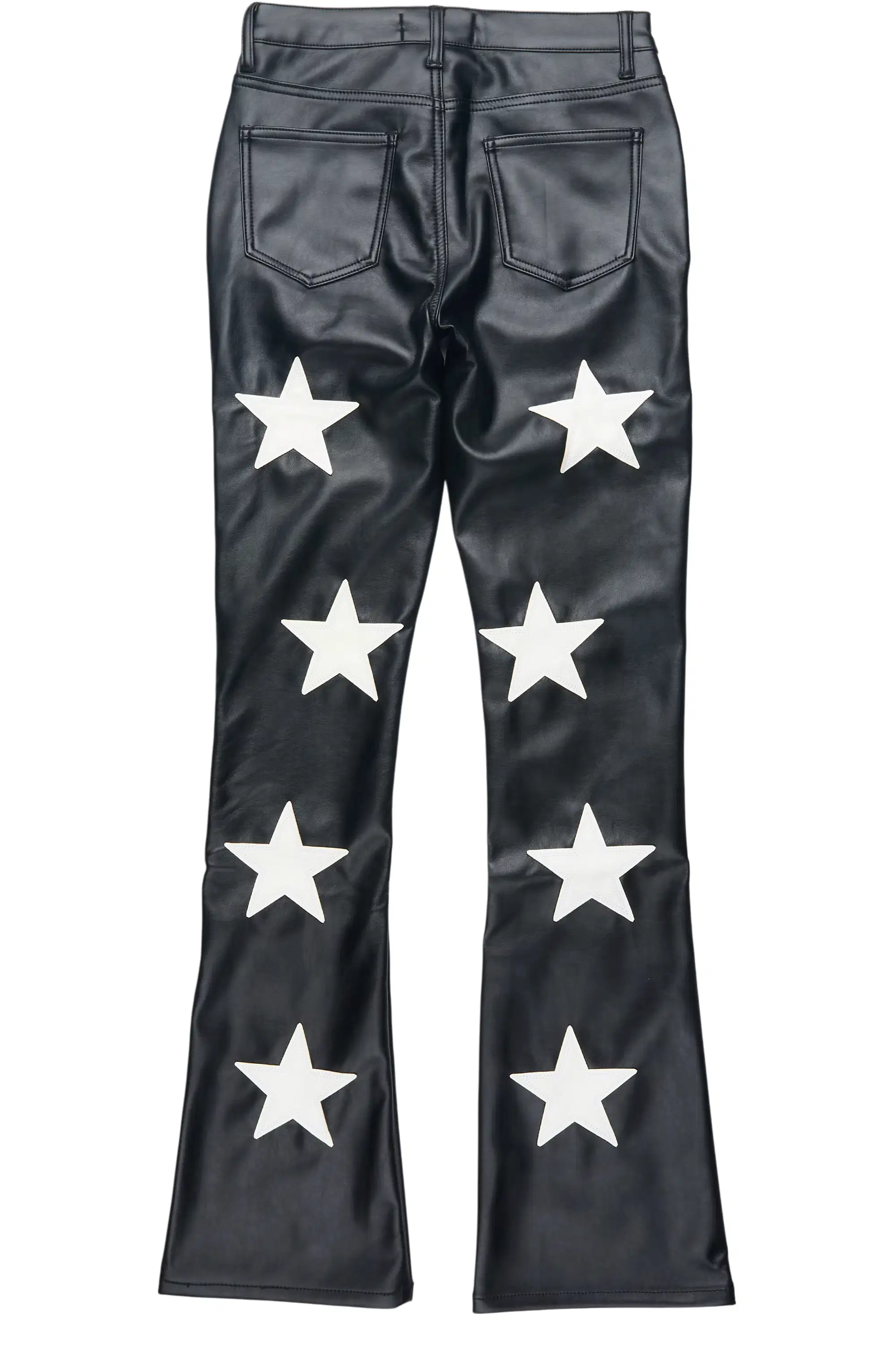 Takera Black PU Stacked Flare Pant - Image 8