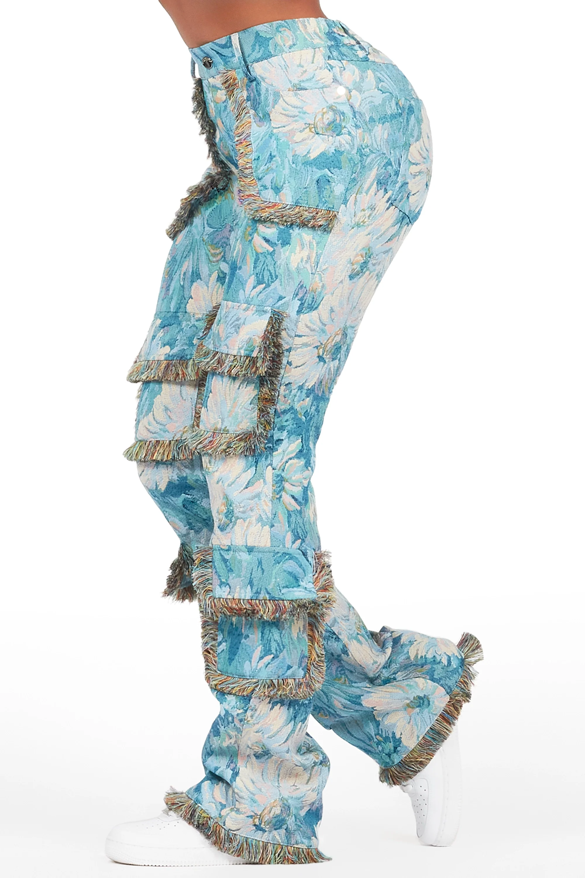 Takecia Blue Tapestry Stacked Pant - Image 4